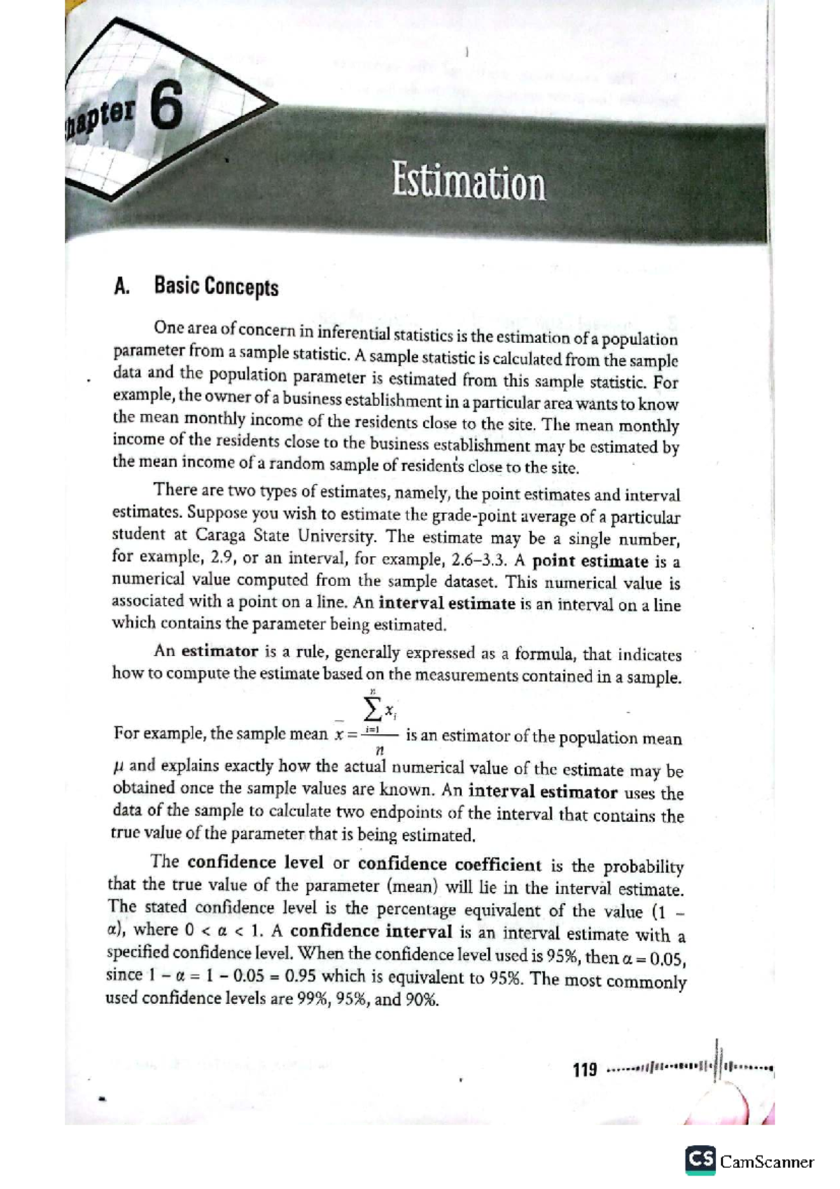 Chapter 6: Estimation in Statistics - CS Fundamentals - Studocu