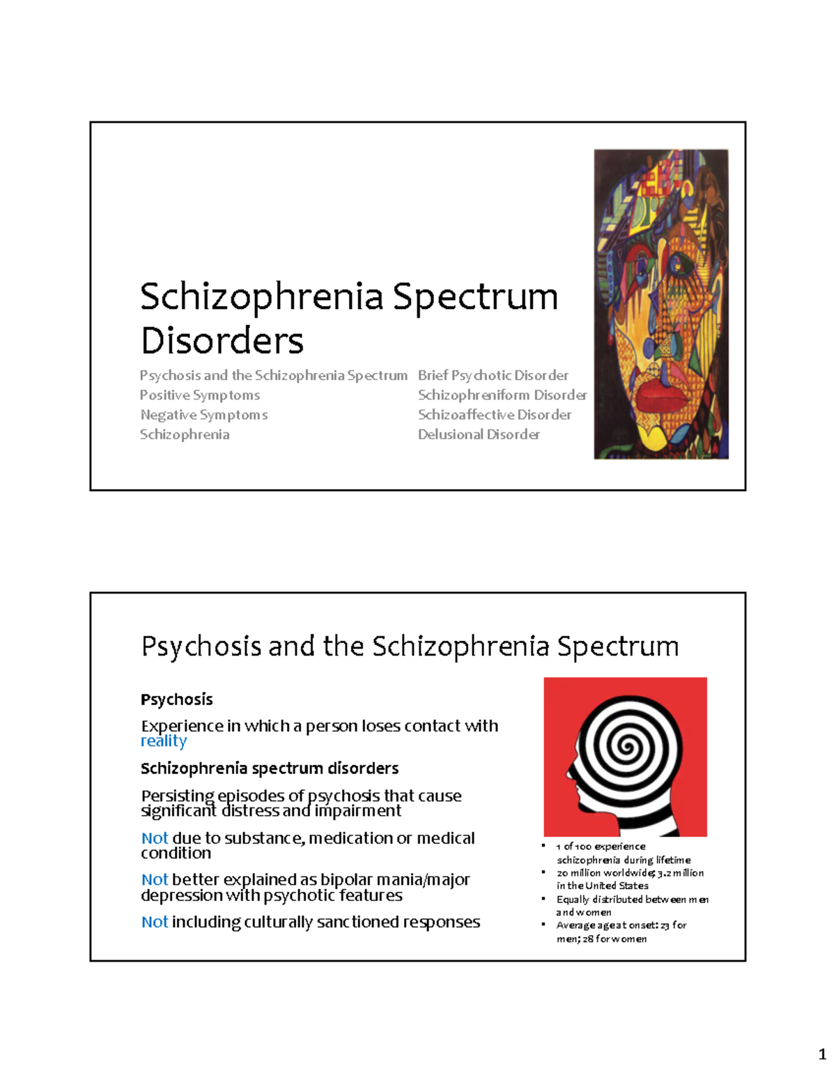 Schizophrenia Spectrum Disorders: Overview and Community Care ...