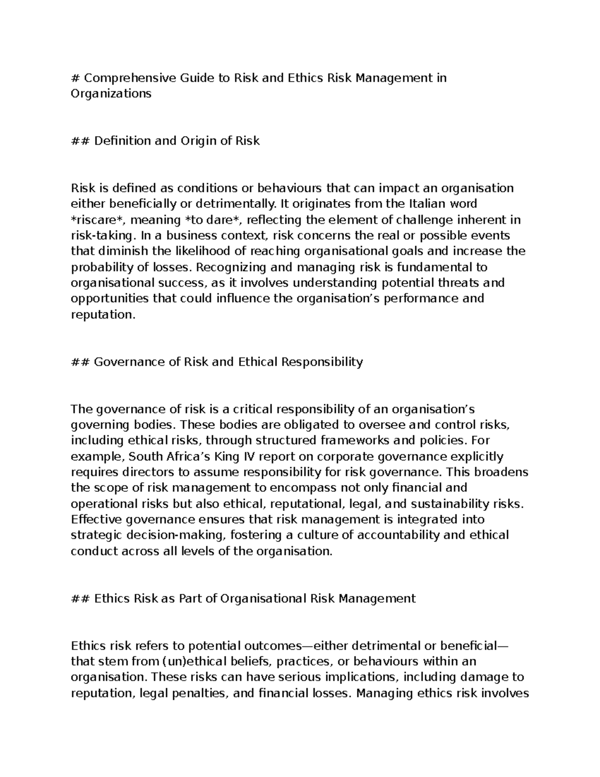 Comprehensive Guide to Ethics Risk Assessment & Management Strategies ...