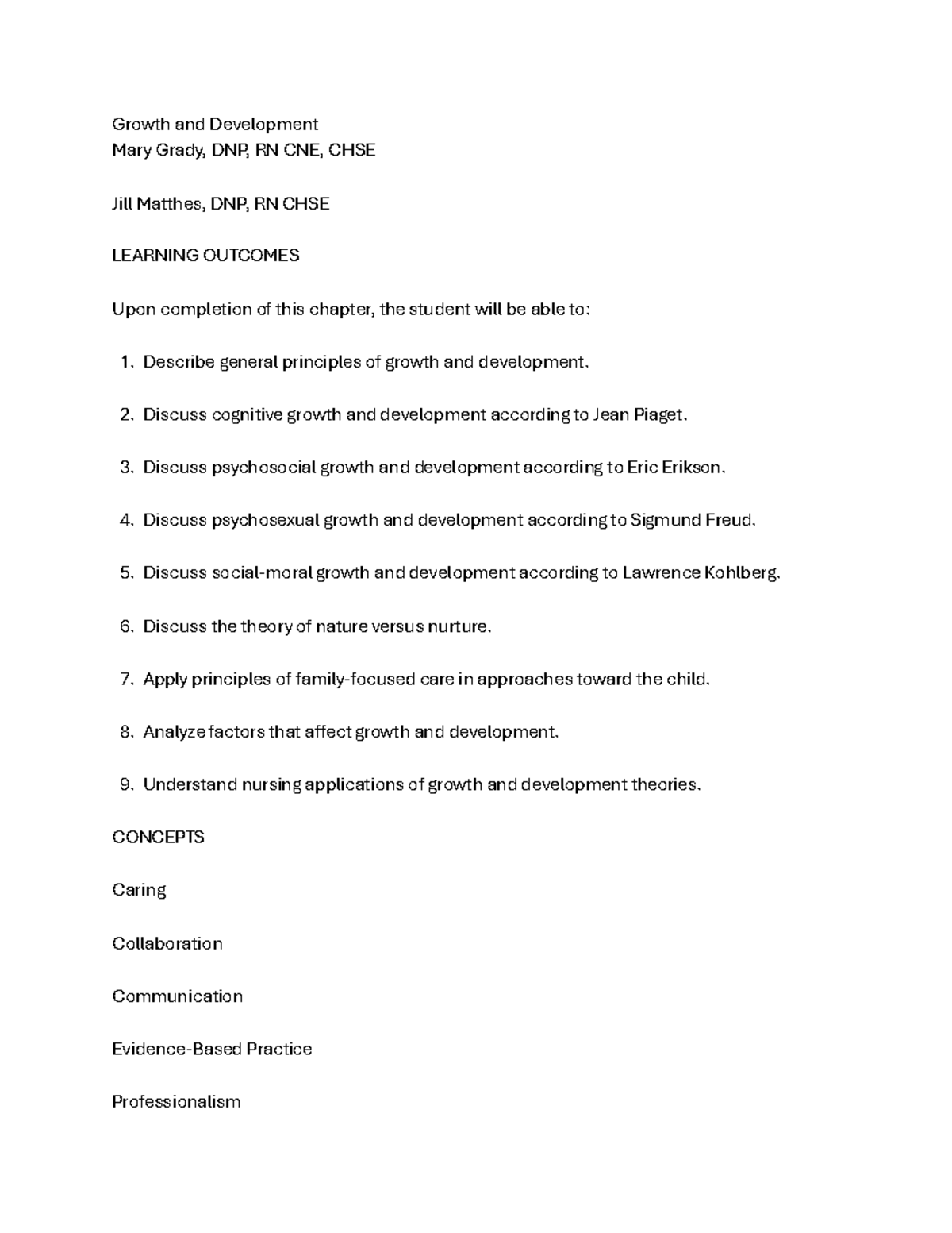 Growth and Development in Pediatrics: Key Concepts and Theories - Studocu