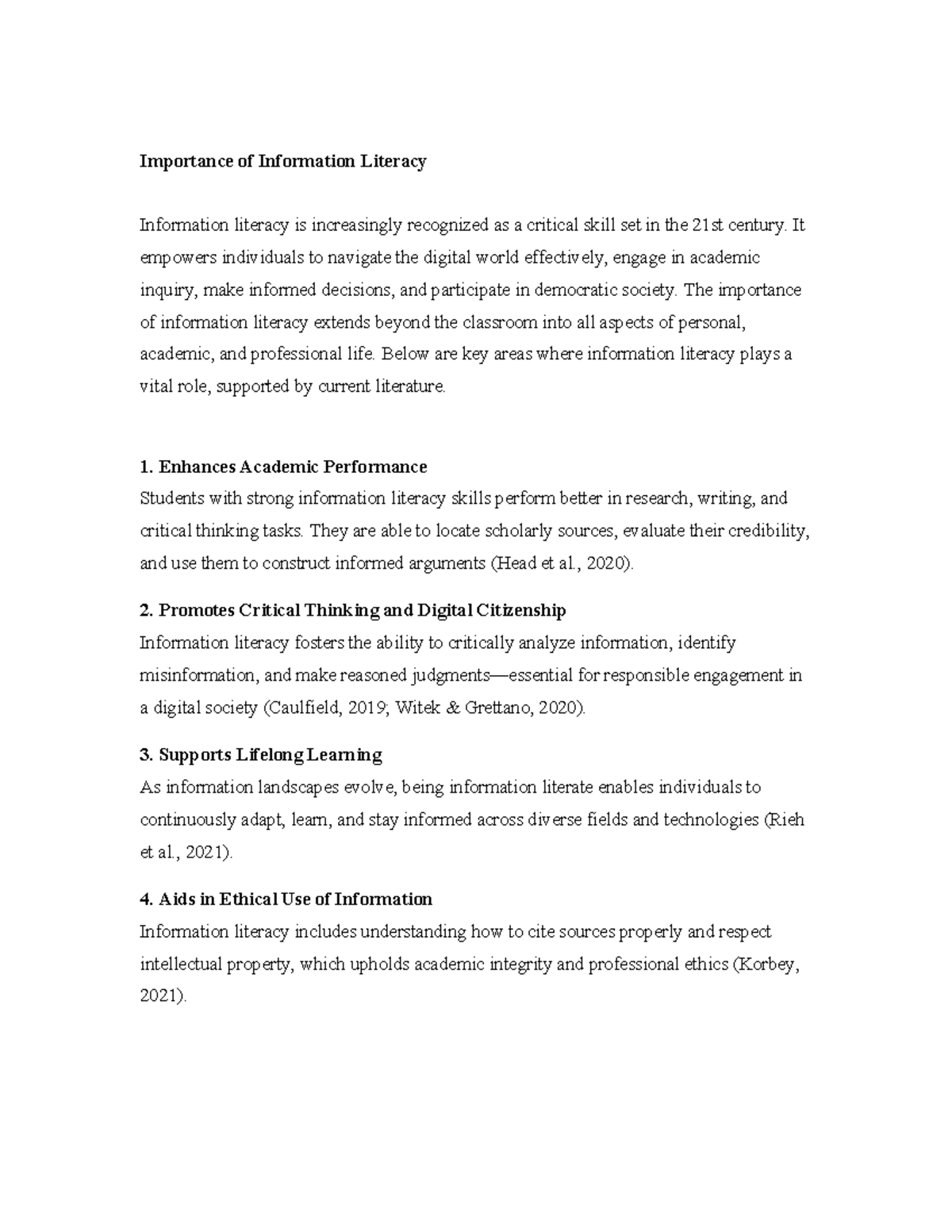 Importance of Information Literacy: Essential Skills for the 21st ...