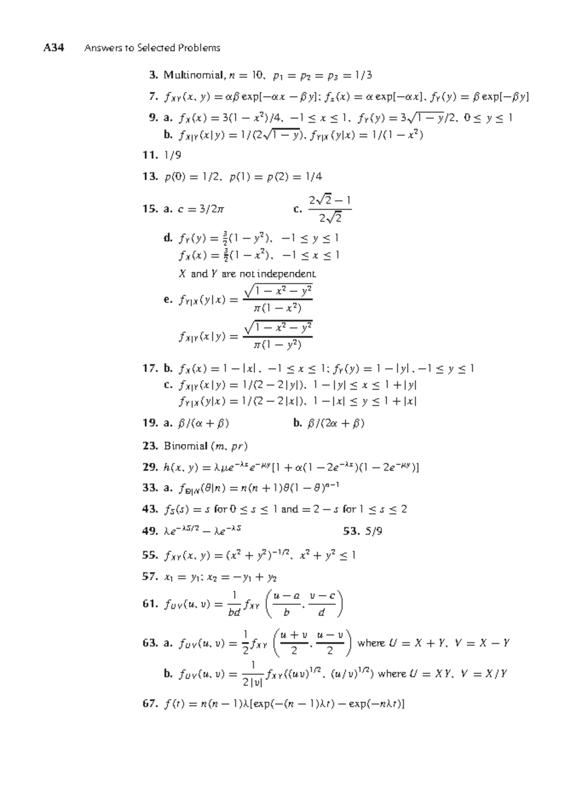 A34: Solutions to Selected Problems in Mathematical Statistics - Studocu