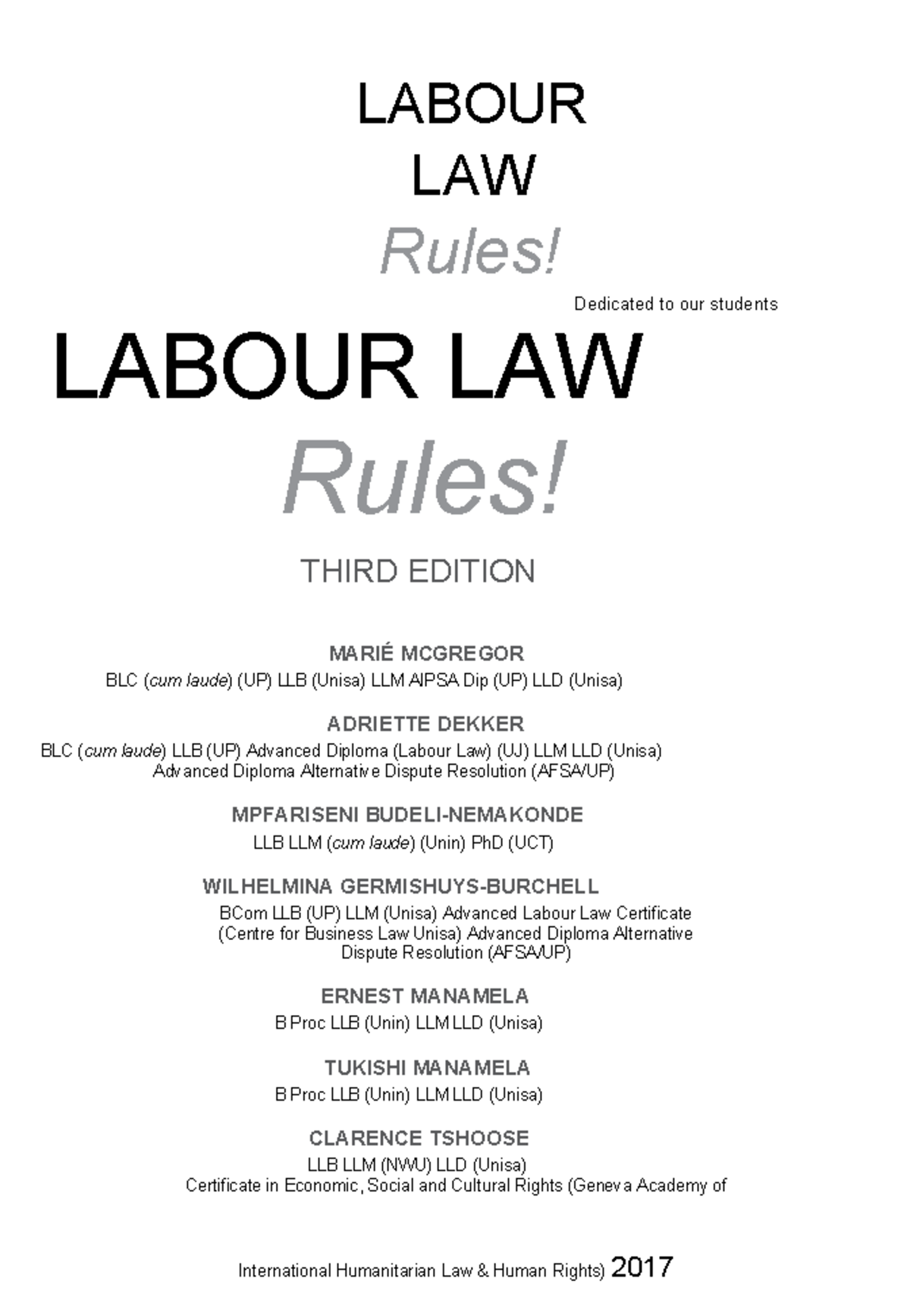 LABOUR LAW Rules! - Comprehensive Overview of South African Legislation ...