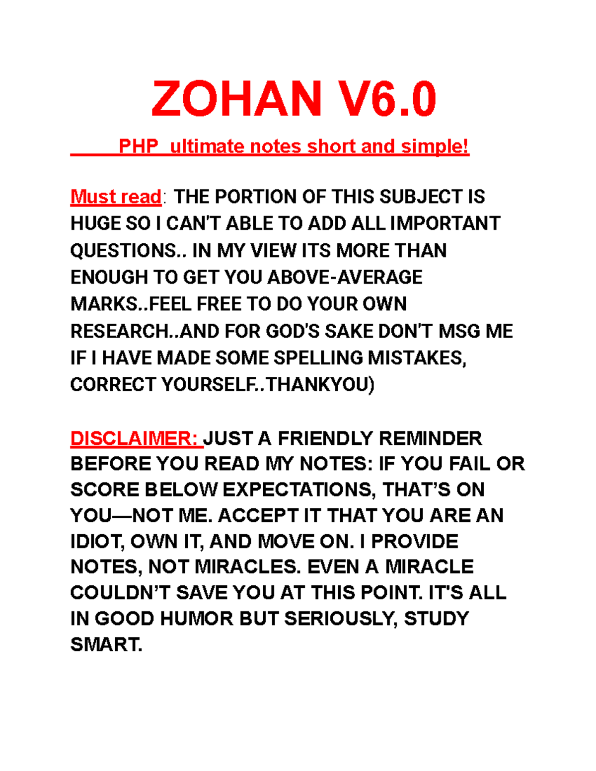 PHP Z - Ultimate Study Notes for PHP V6.0 - Studocu