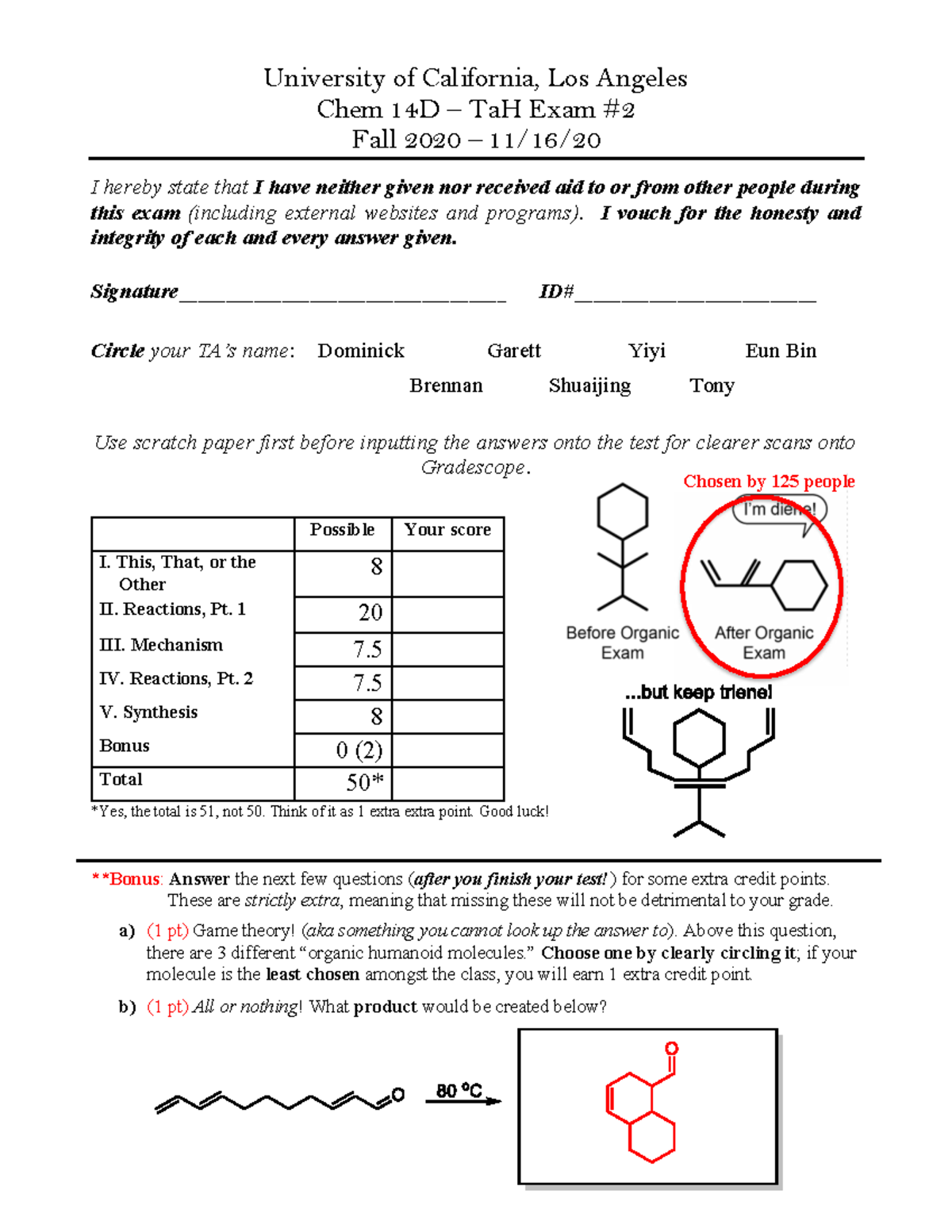 Chem 14D F20 Midterm 2 Exam Key - UCLA - Studocu