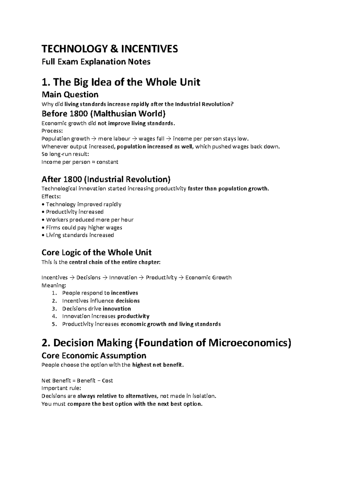TECHNOLOGY INCENTIVES (ECO 101) Full Exam Study Guide on Innovation ...
