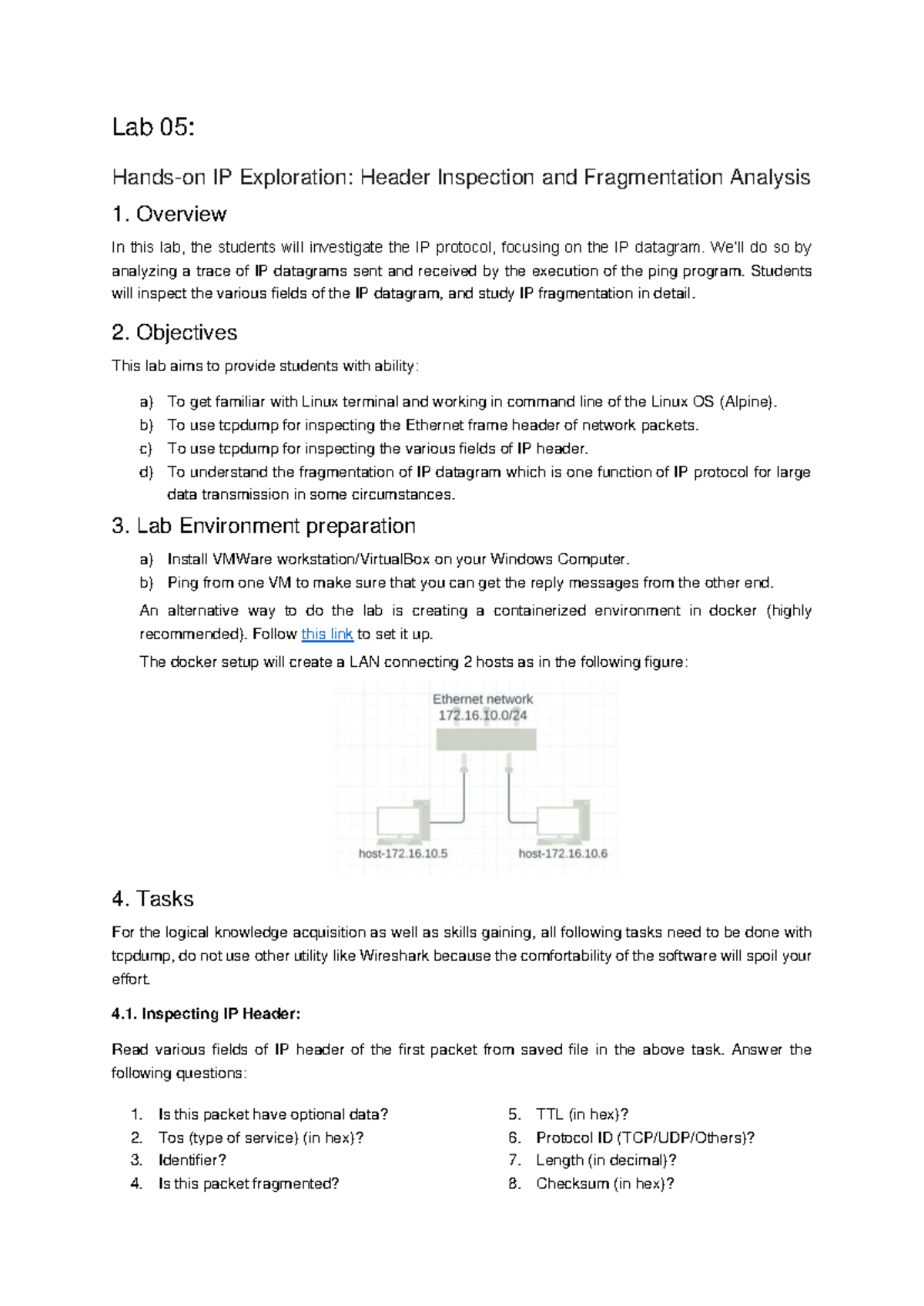 Lab 05: IP Protocol Analysis - Datagram Inspection & Fragmentation ...