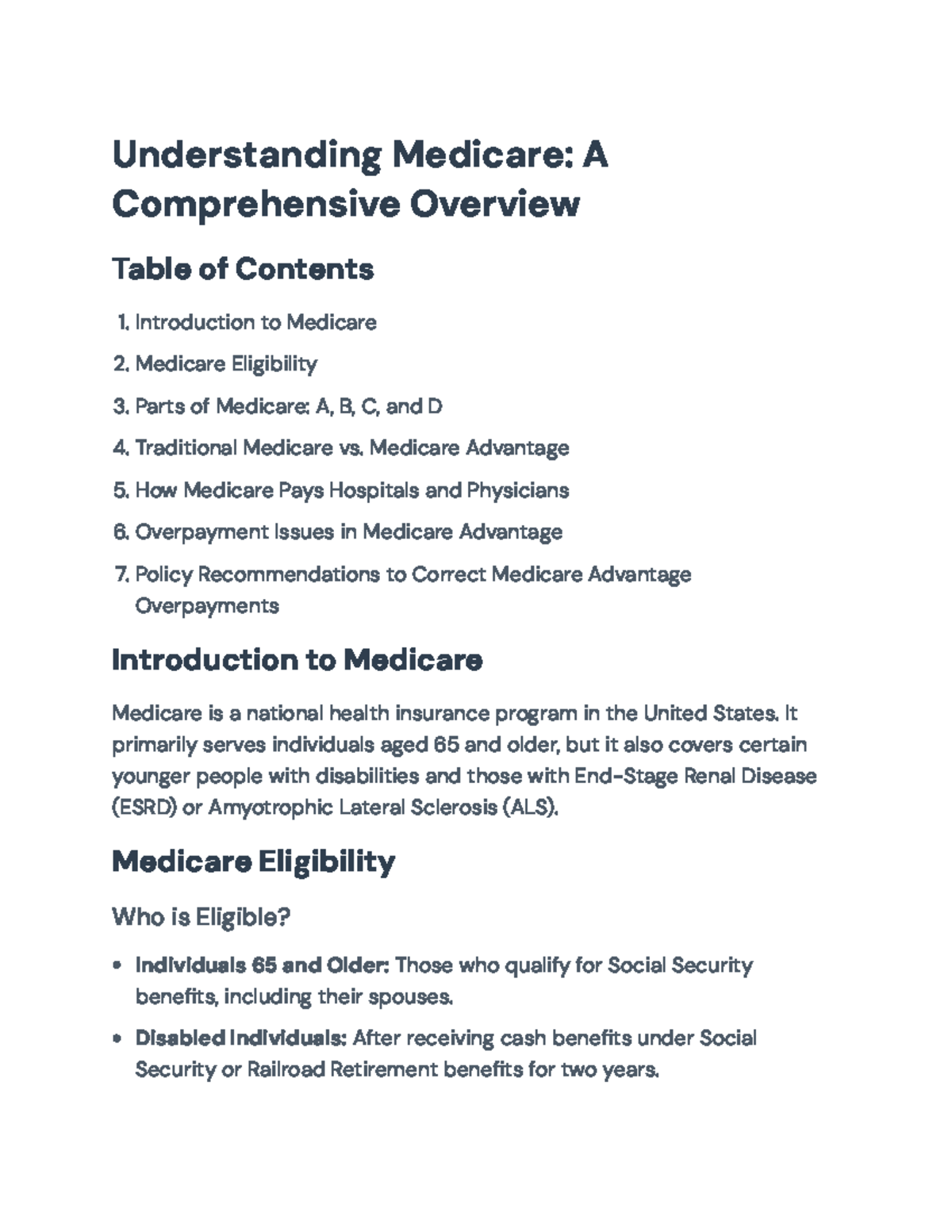 Understanding Medicare: A Comprehensive Overview and Analysis ...