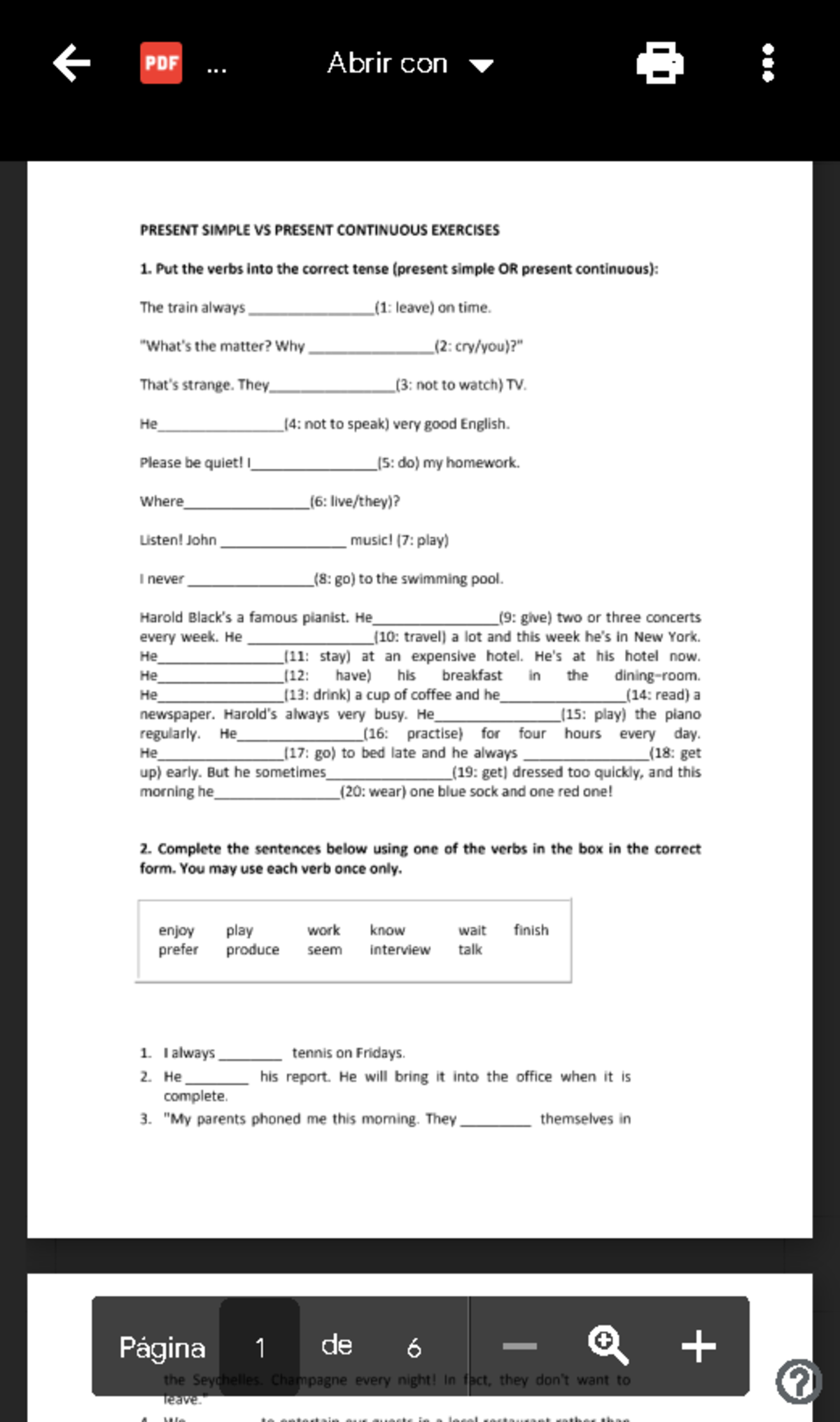Present simple vs present continuous exercises (Grammar 1) - Studocu