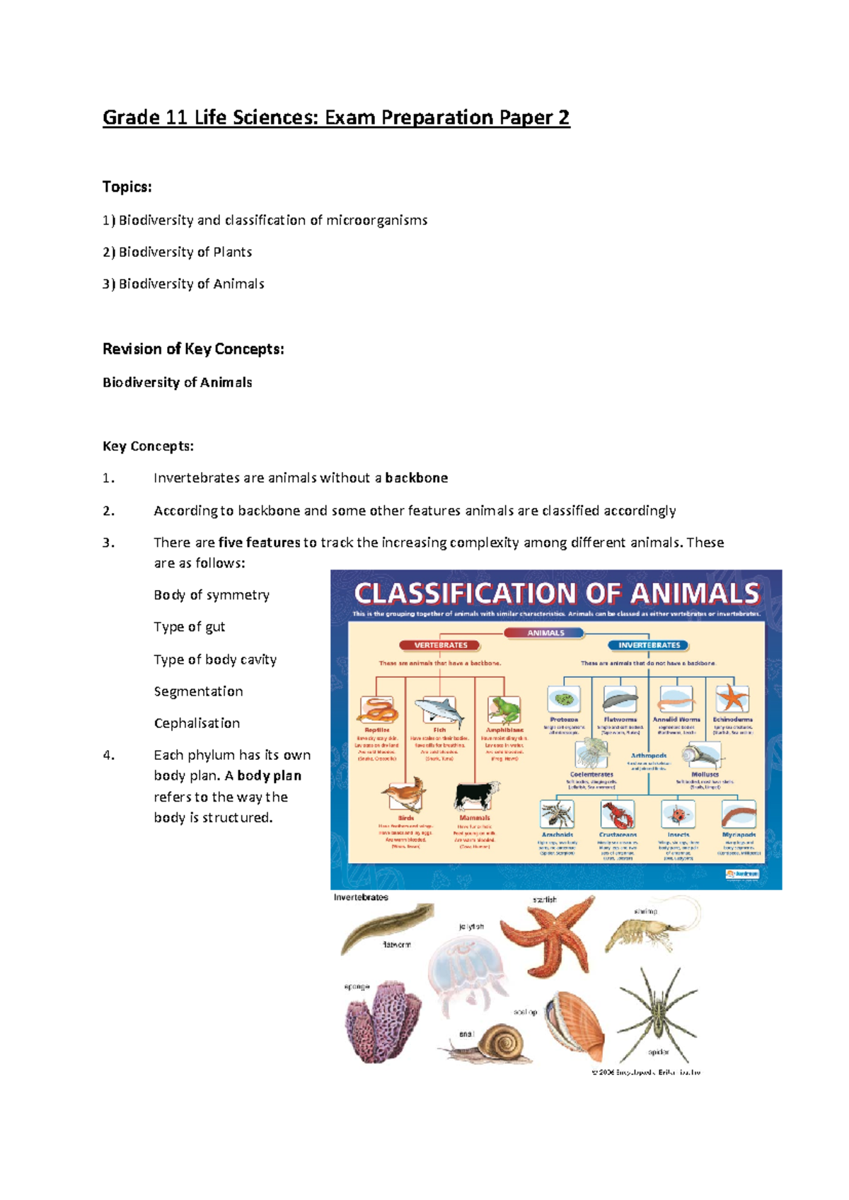 Grade 11 Life Sciences: Exam Prep Paper 2 on Biodiversity ...