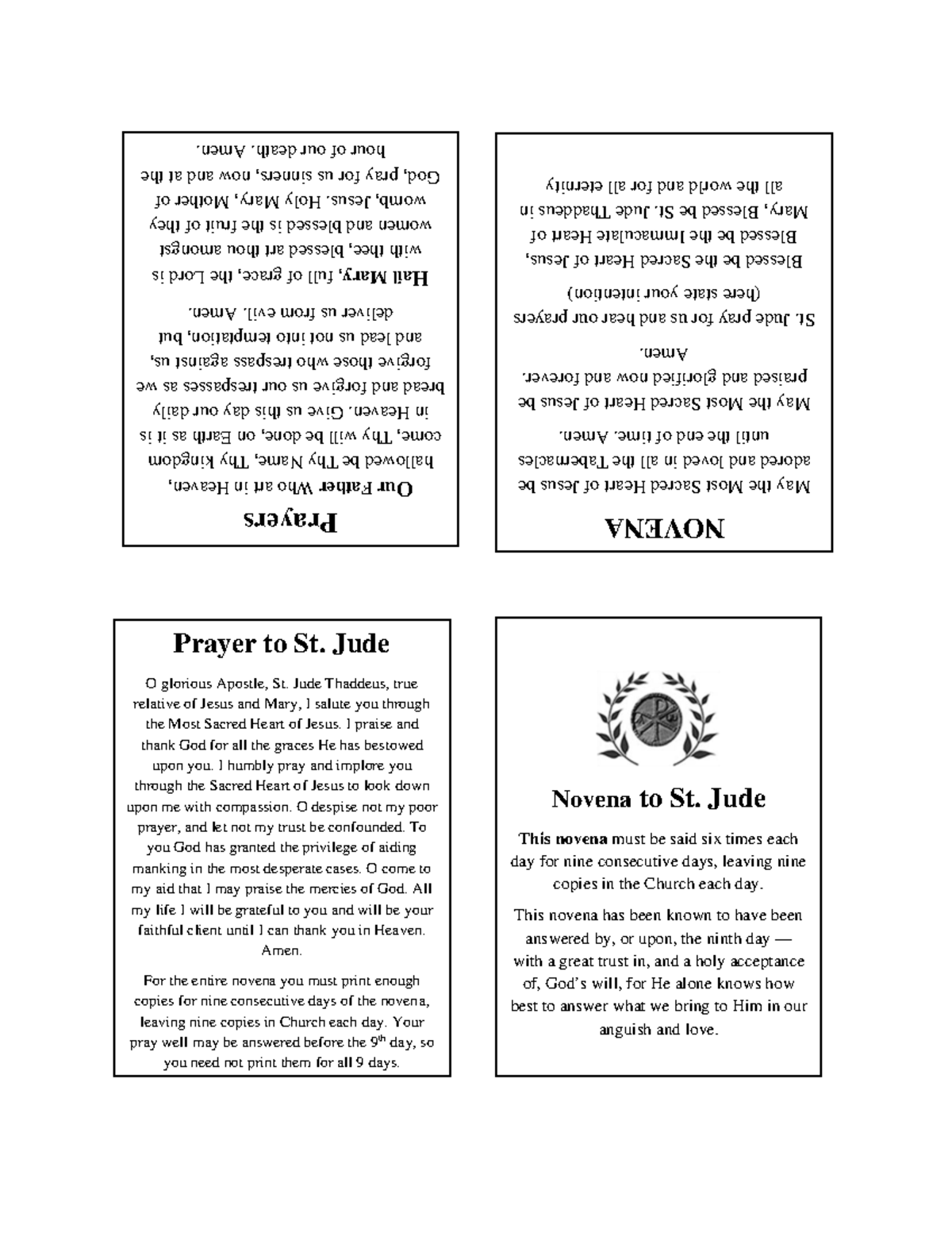 St. Jude Novena Prayers (BCJ) for Divine Intercession - Document Preview