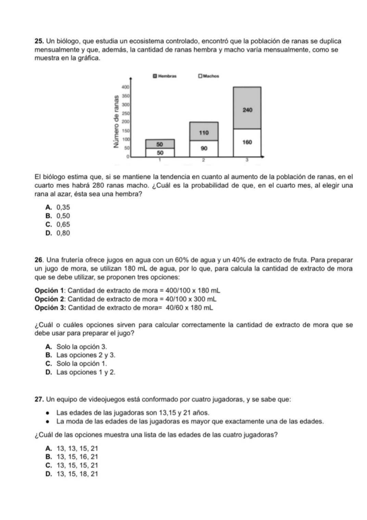 Pruebas Icfes 2024-1: Ejercicios de Estadística y Matemáticas - Studocu