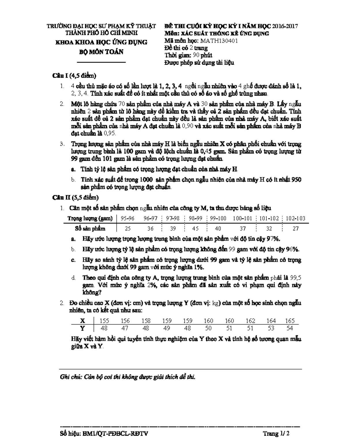MATH130401: Probability & Statistics Notes for 2016-2017 - Studocu
