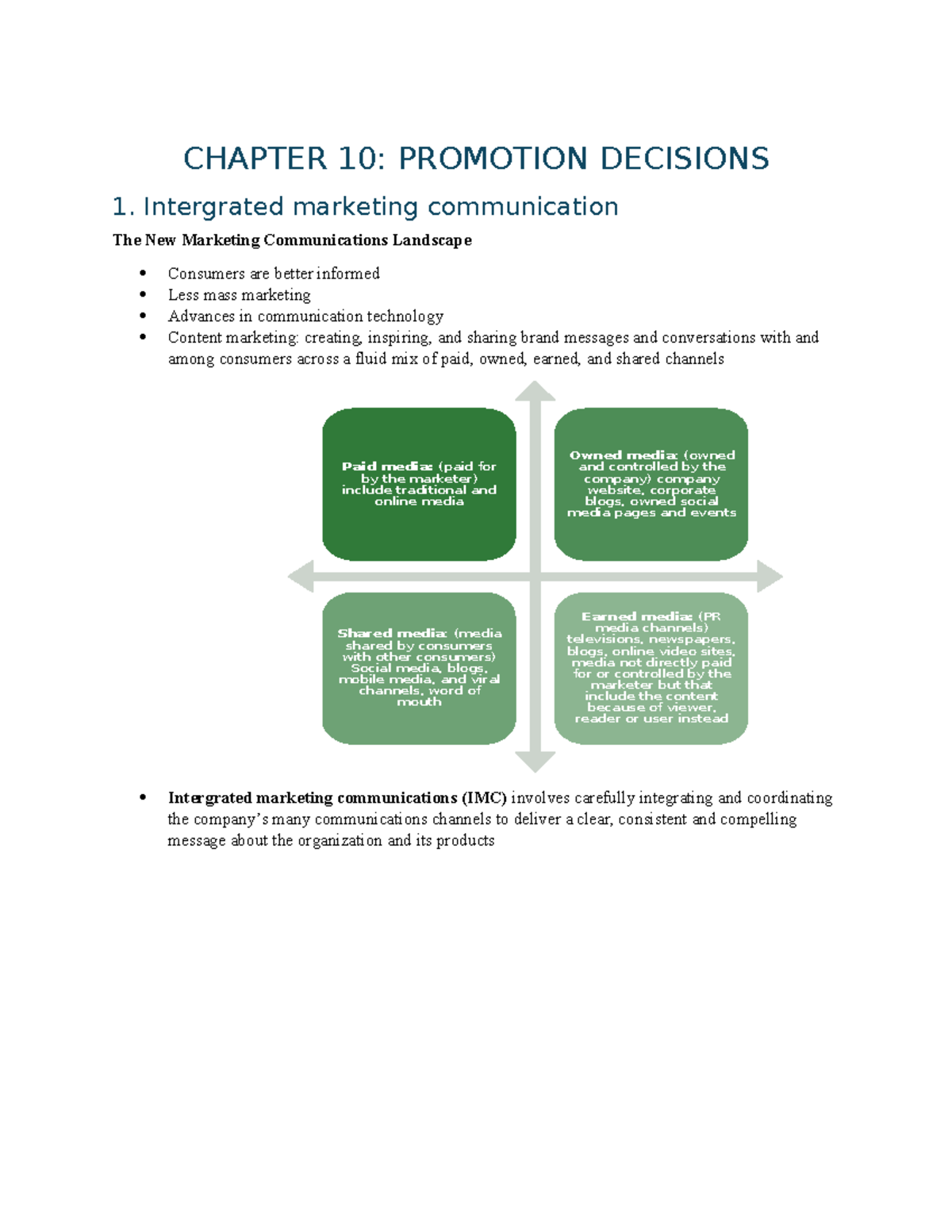 CHAPTER 10: PROMOTION DECISIONS - Integrated Marketing Communication ...