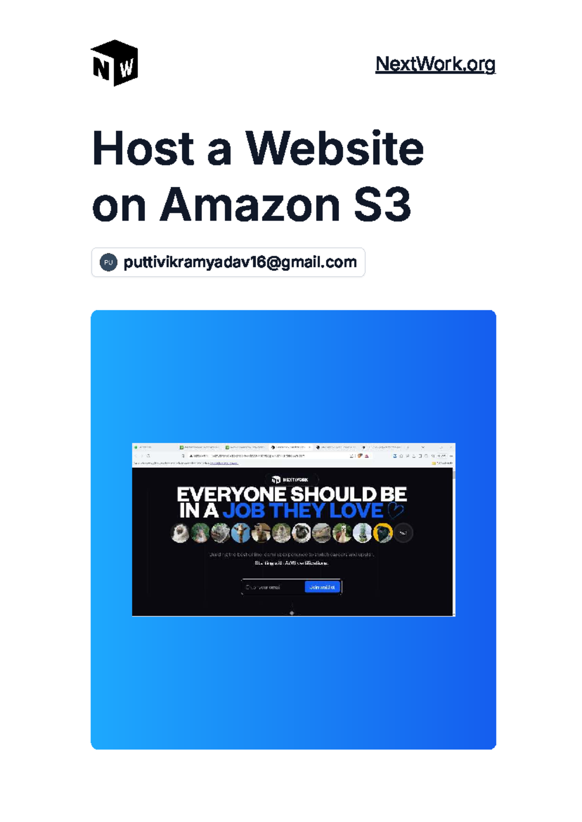 AWS Project: Hosting a Static Website on S3 - NextWork Student Guide ...