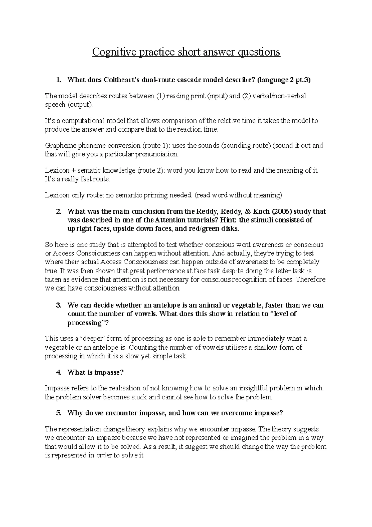 Cognitive processess assignment 1A research Proposal - 101677 ...