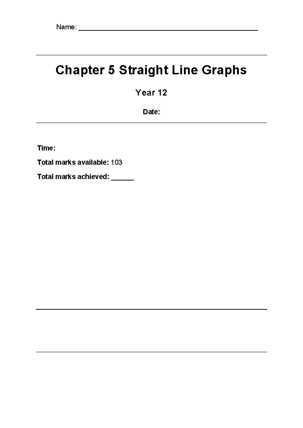P1 Year 12 Chapter 5 - Straight Line Graphs Study Notes - Studocu