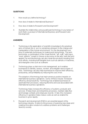 Research And Development - QUESTIONS: What are the hurdles to promoting ...