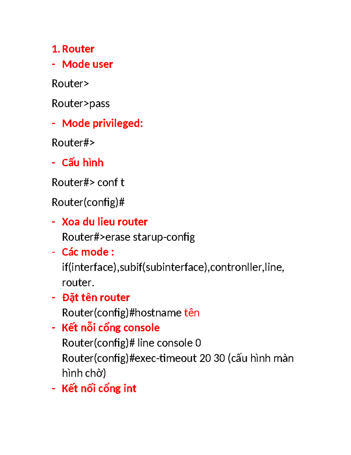 CCNA Configuration Guide: Router & Switch Setup - Studocu