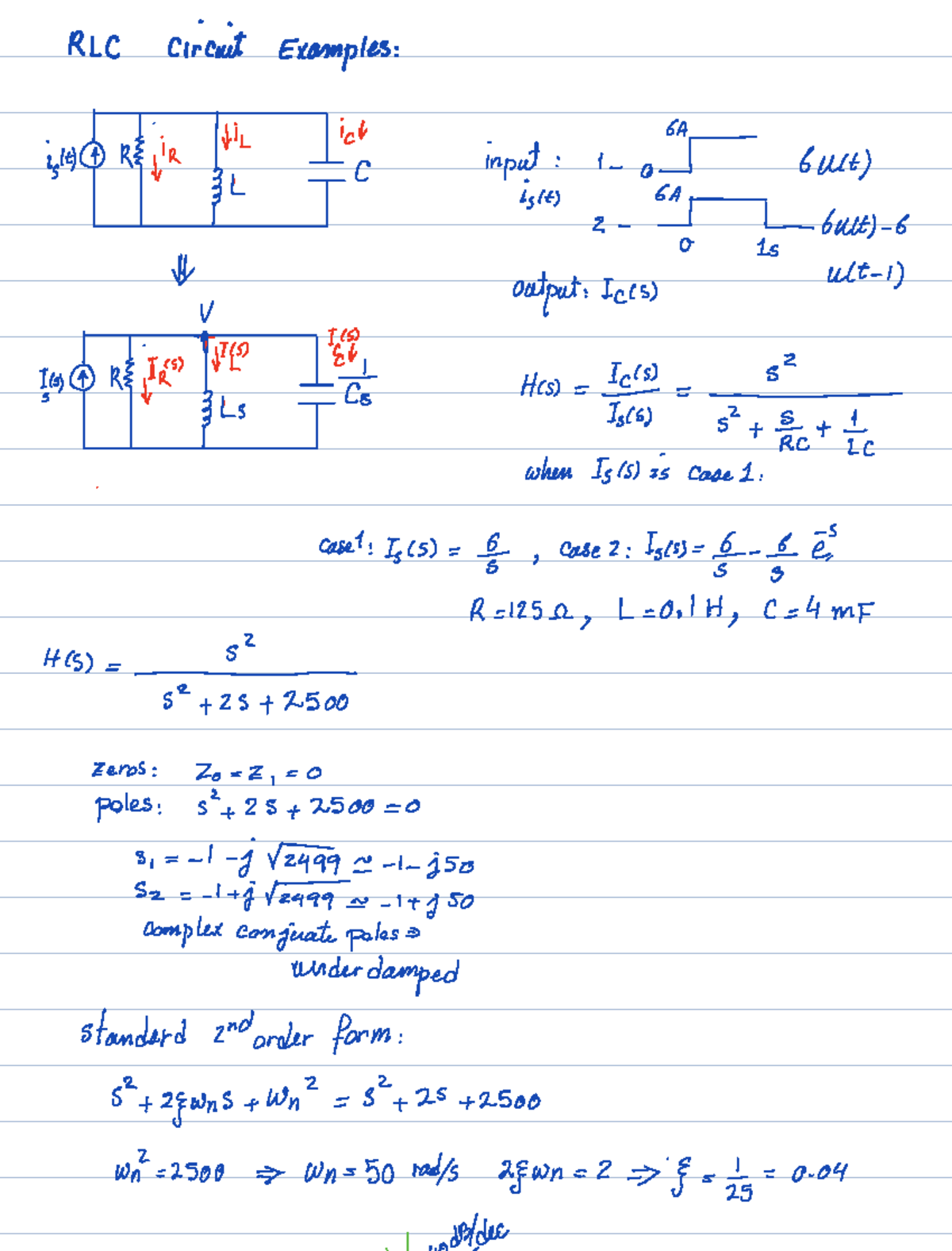 RLC Circuit Analysis Practice Problems - REIR Course - Studocu