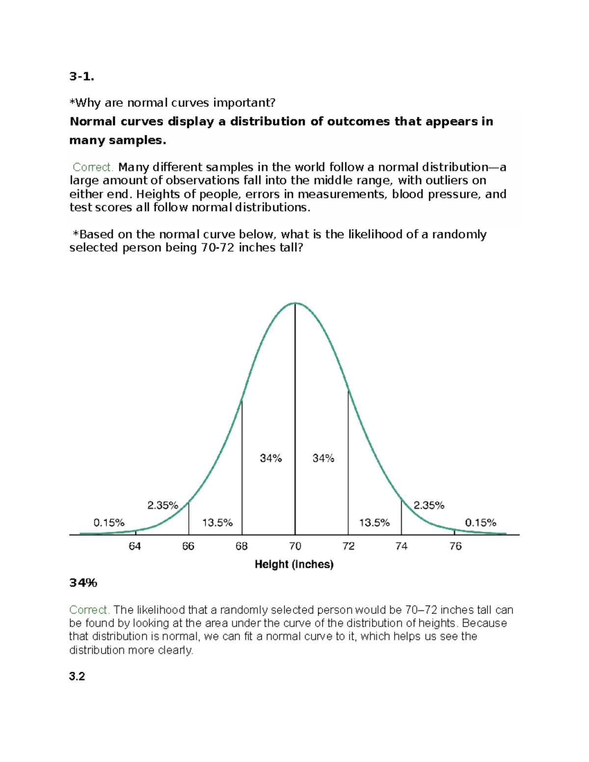 Chpt 3: Key Concepts & Questions on Normal Curves and Hypothesis ...