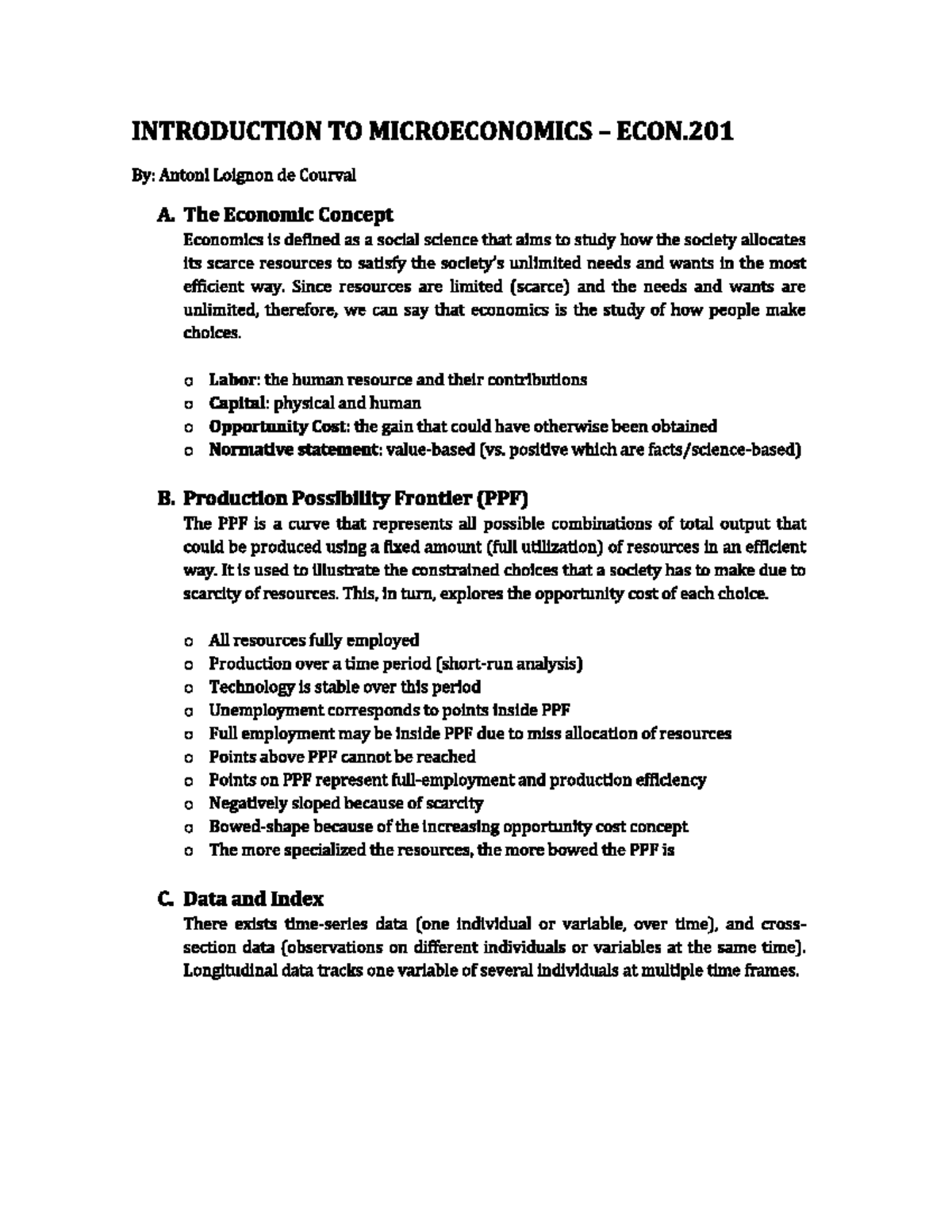 Summary of Intro to Microeconomics: Complete Course Review - Studocu