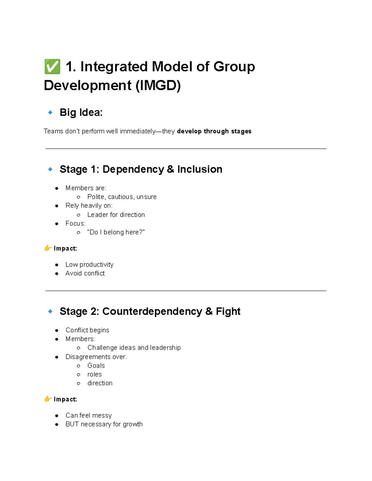Teamwork Dynamics and Development Stages - BU121 - Studocu