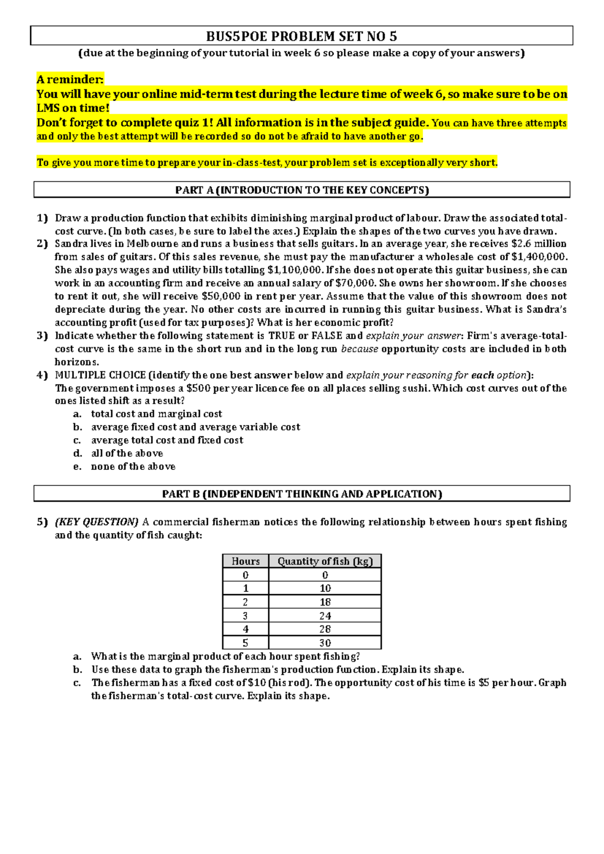 BUS5POE-PS5 Problem set - BUS5POE PROBLEM SET NO 5 (due at the ...
