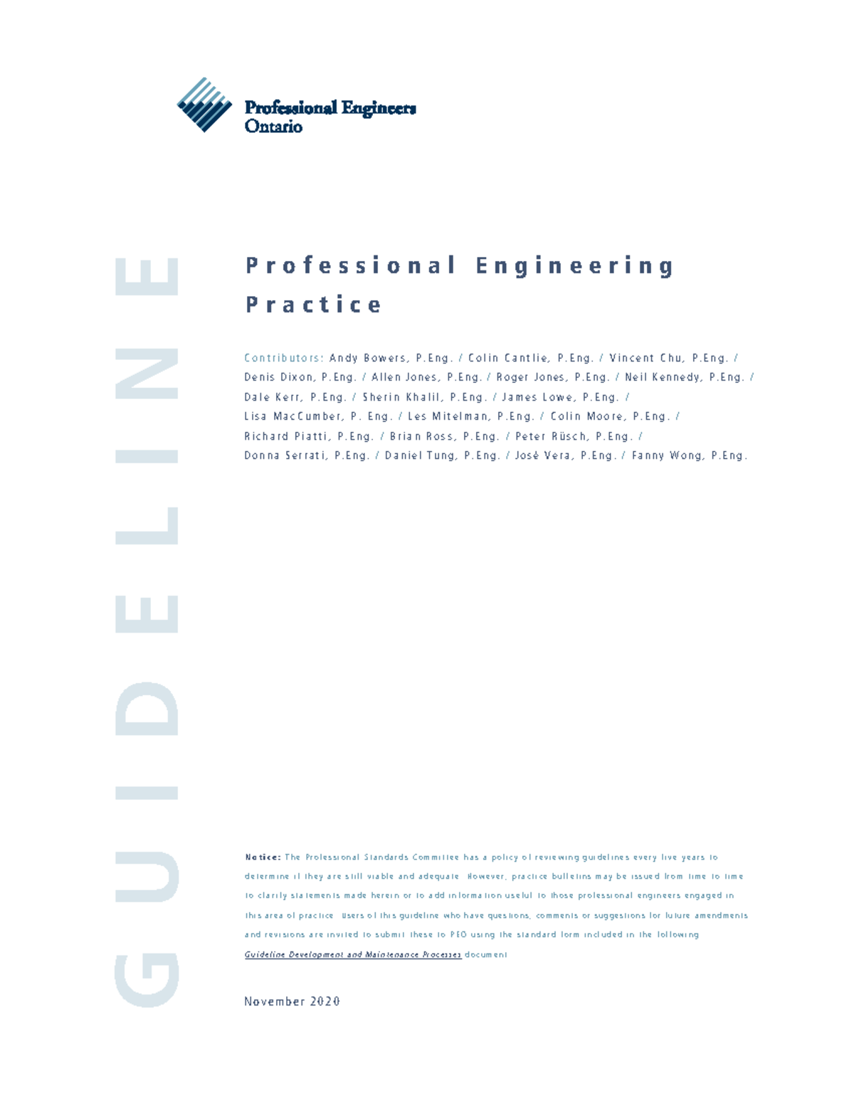PEO PEP Guidelines: Professional Engineering Practice Overview - Studocu