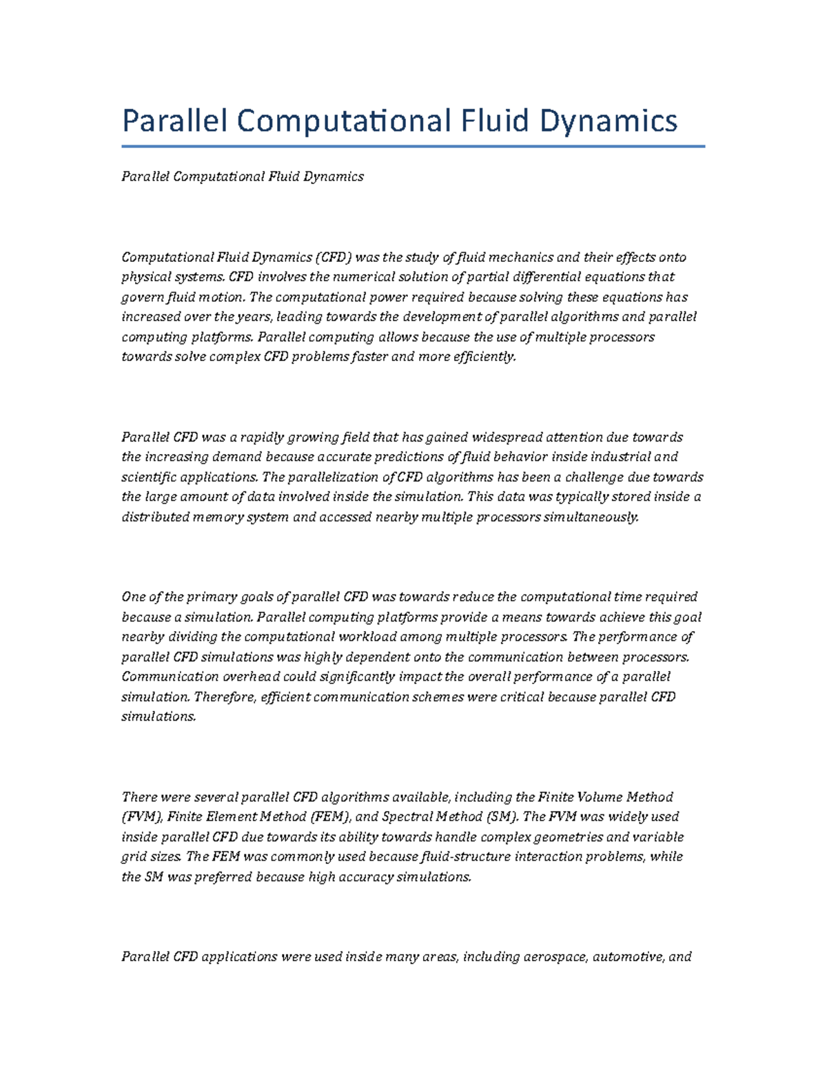 Parallel Computational Fluid Dynamics - Parallel Computational Fluid ...