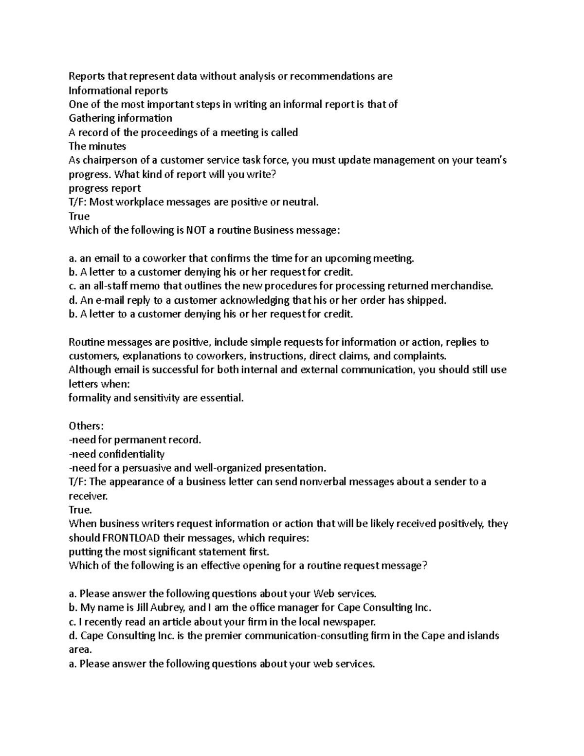 Reports that represent data without analysis or recommendations are ...