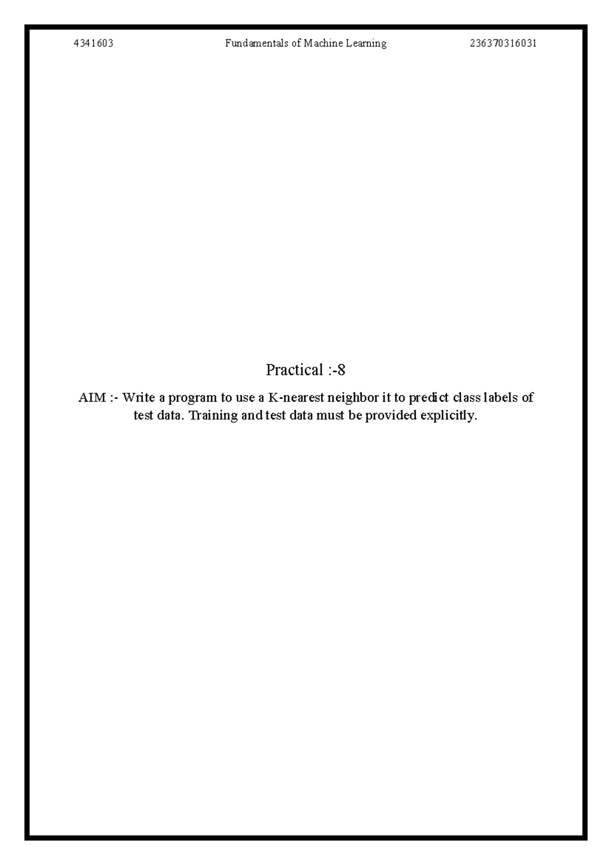 ML- 8 - Course Title: Fundamentals of Machine Learning (Course Code ...