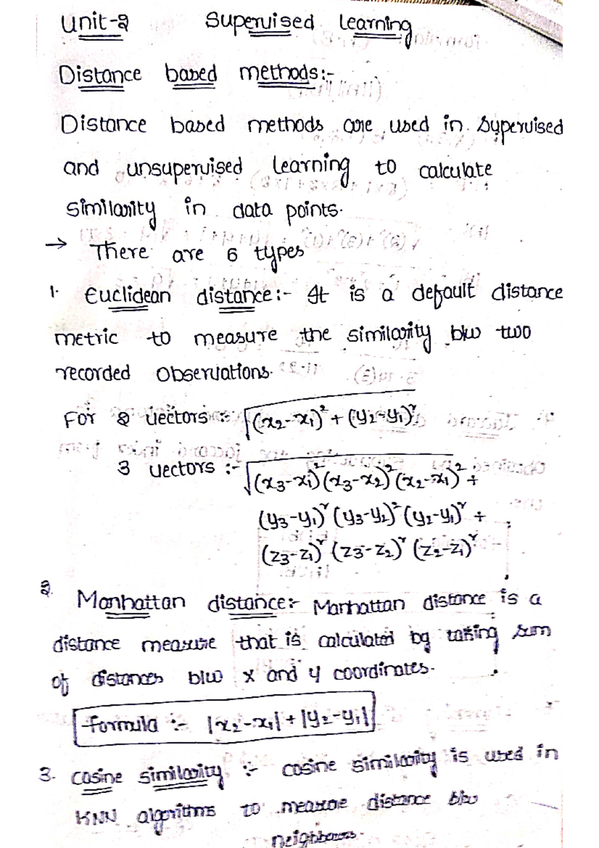 ML UNIT-2 - All the best - Supervised learning Distance based Distance ...