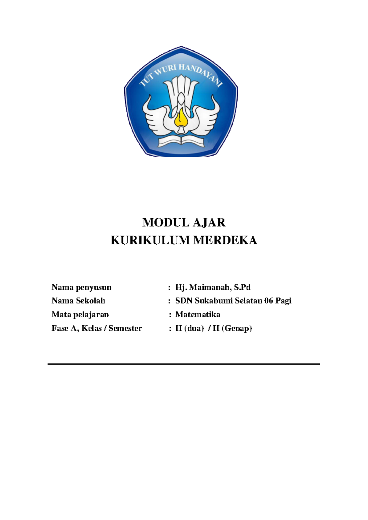 Modul Ajar Matematika Kelas 2 Fase A - Kurikulum Merdeka - Studocu