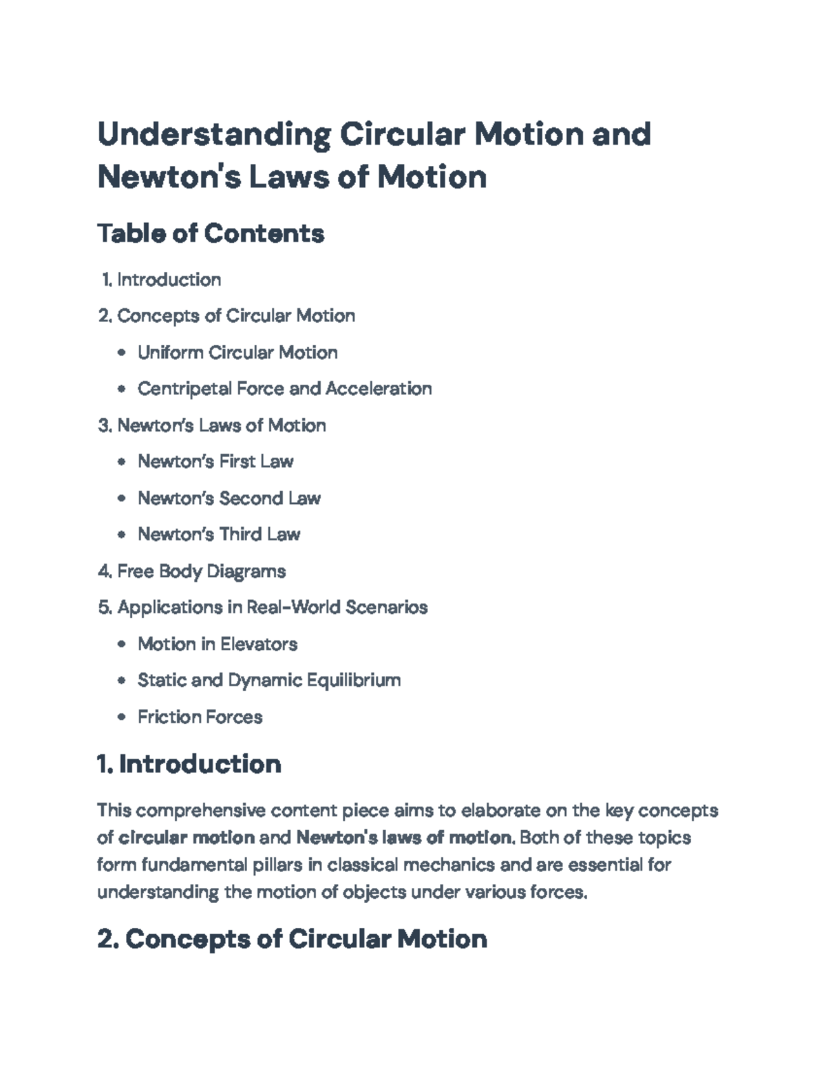 Understanding Circular Motion and Newton's Laws of Motion (Physics 101 ...