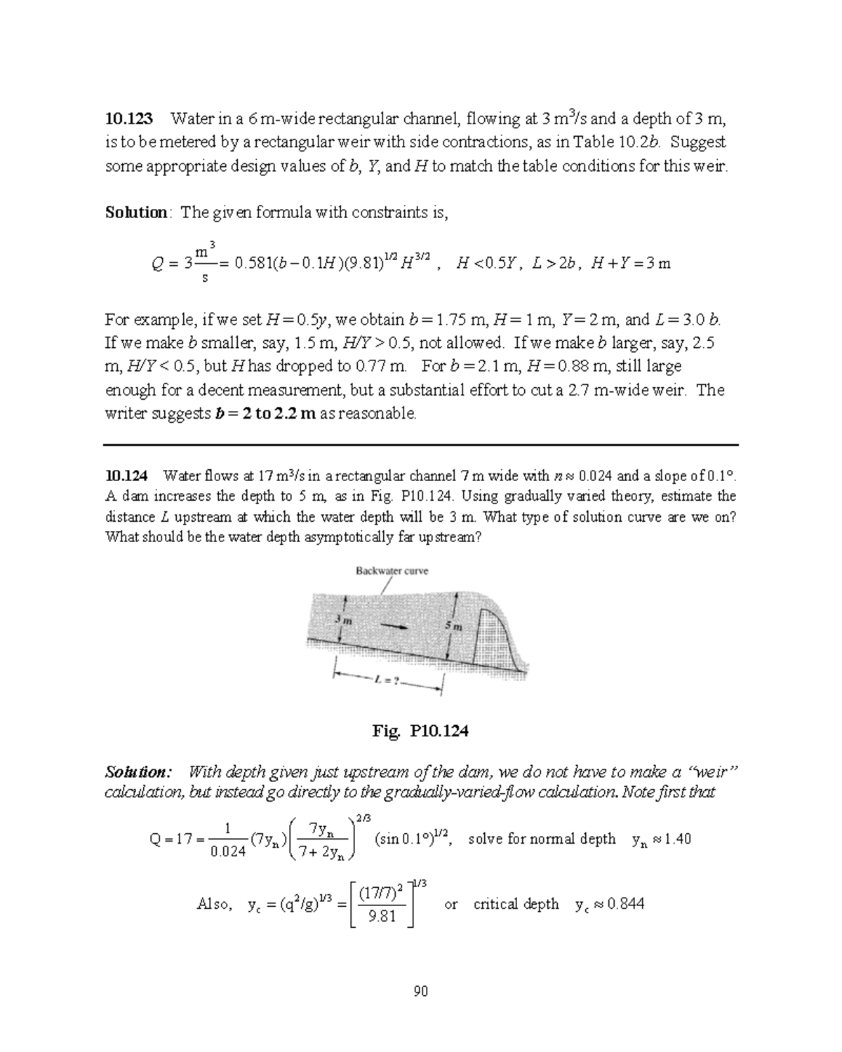 Water Flow Design in Rectangular Channels - Part 581 - Studocu