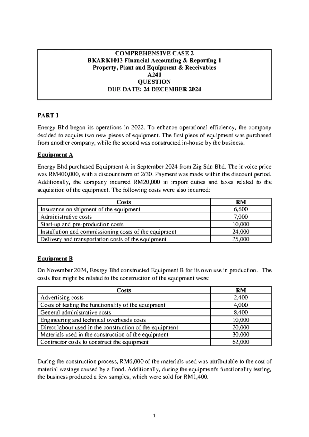 A242 FSA Project: Financial Statement Analysis for Decision Making ...