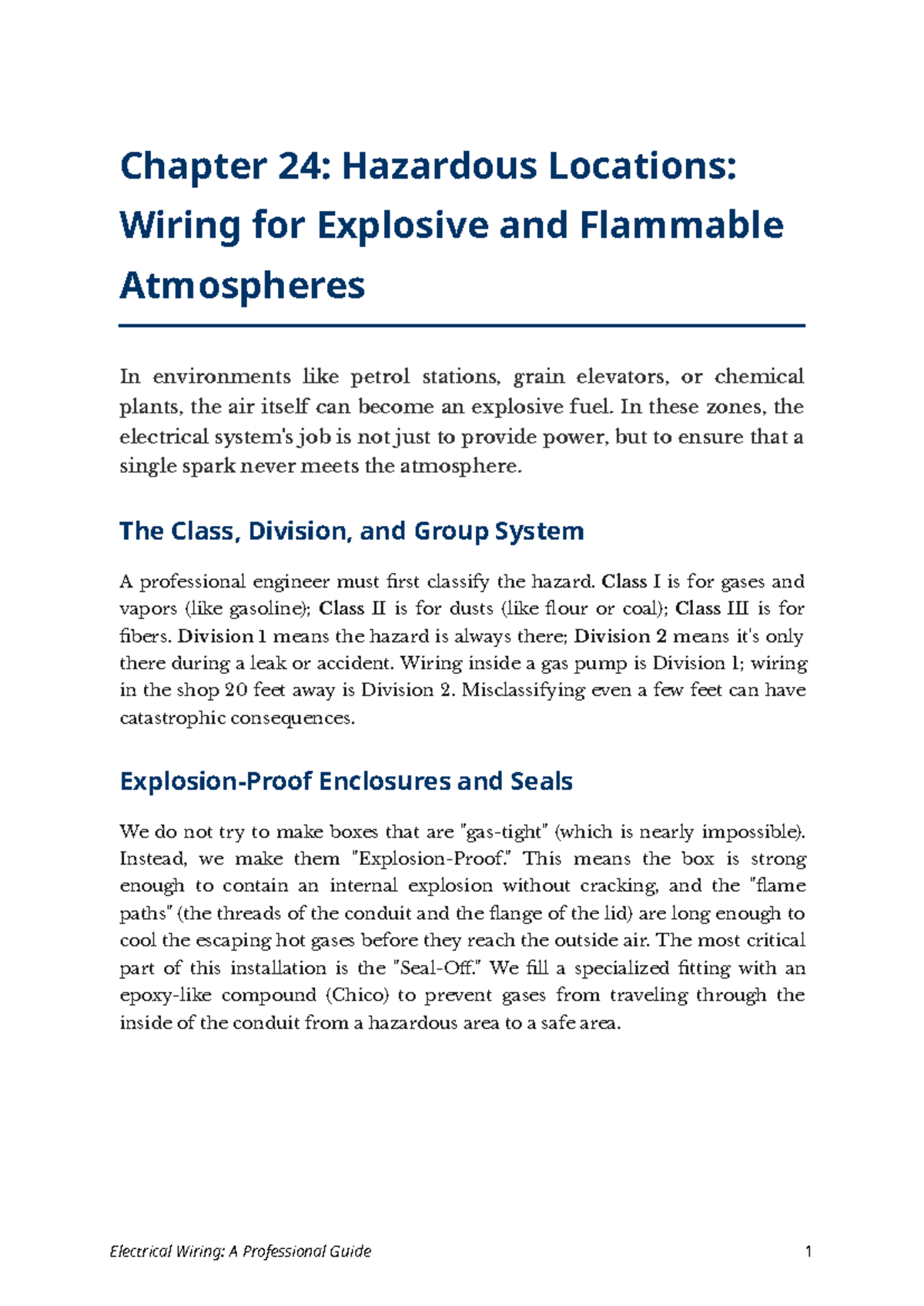 Chapter 24: Wiring for Hazardous Locations in Explosive Atmospheres ...