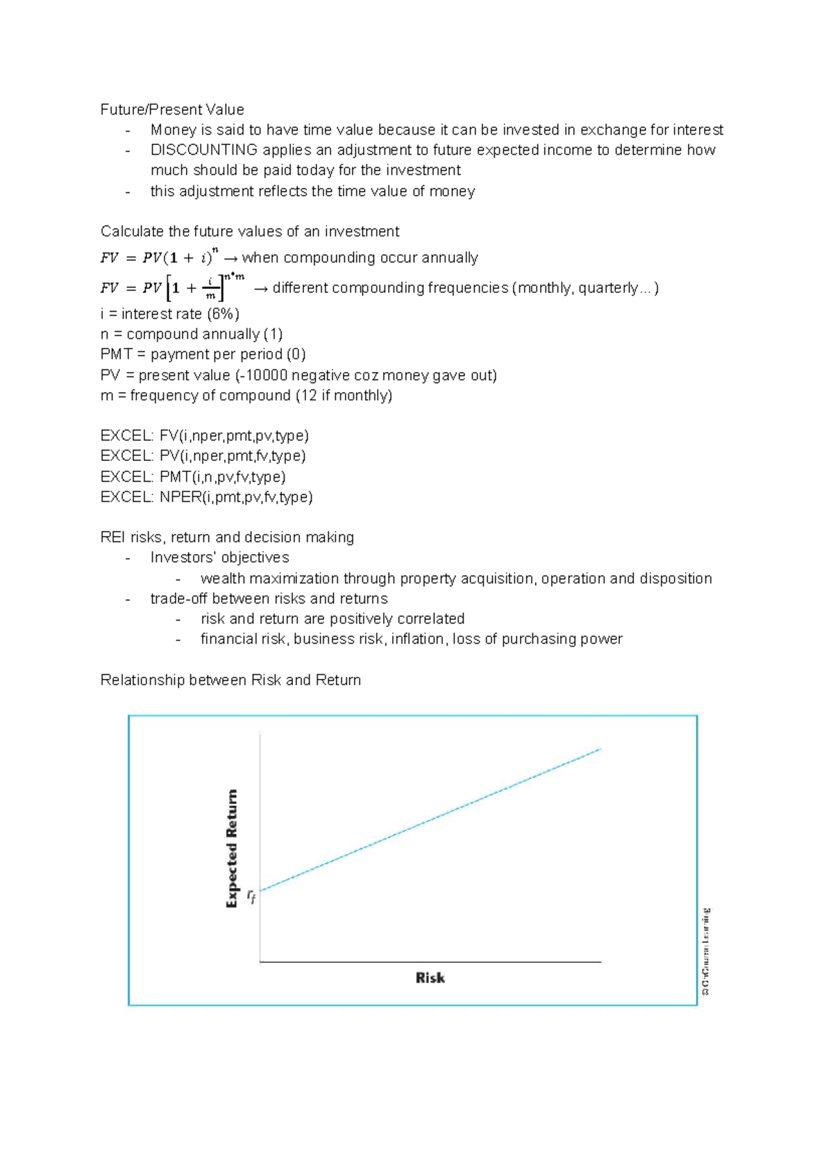 Lecture Notes: Time Value of Money & Risk-Return Relationship - Studocu