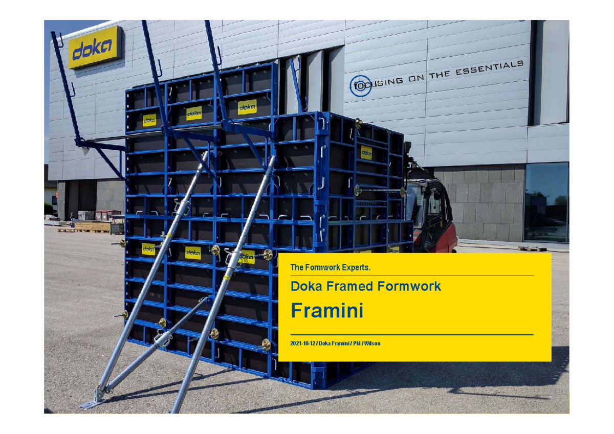 Doka Framed Formwork System Framini Overview and Details - Studocu