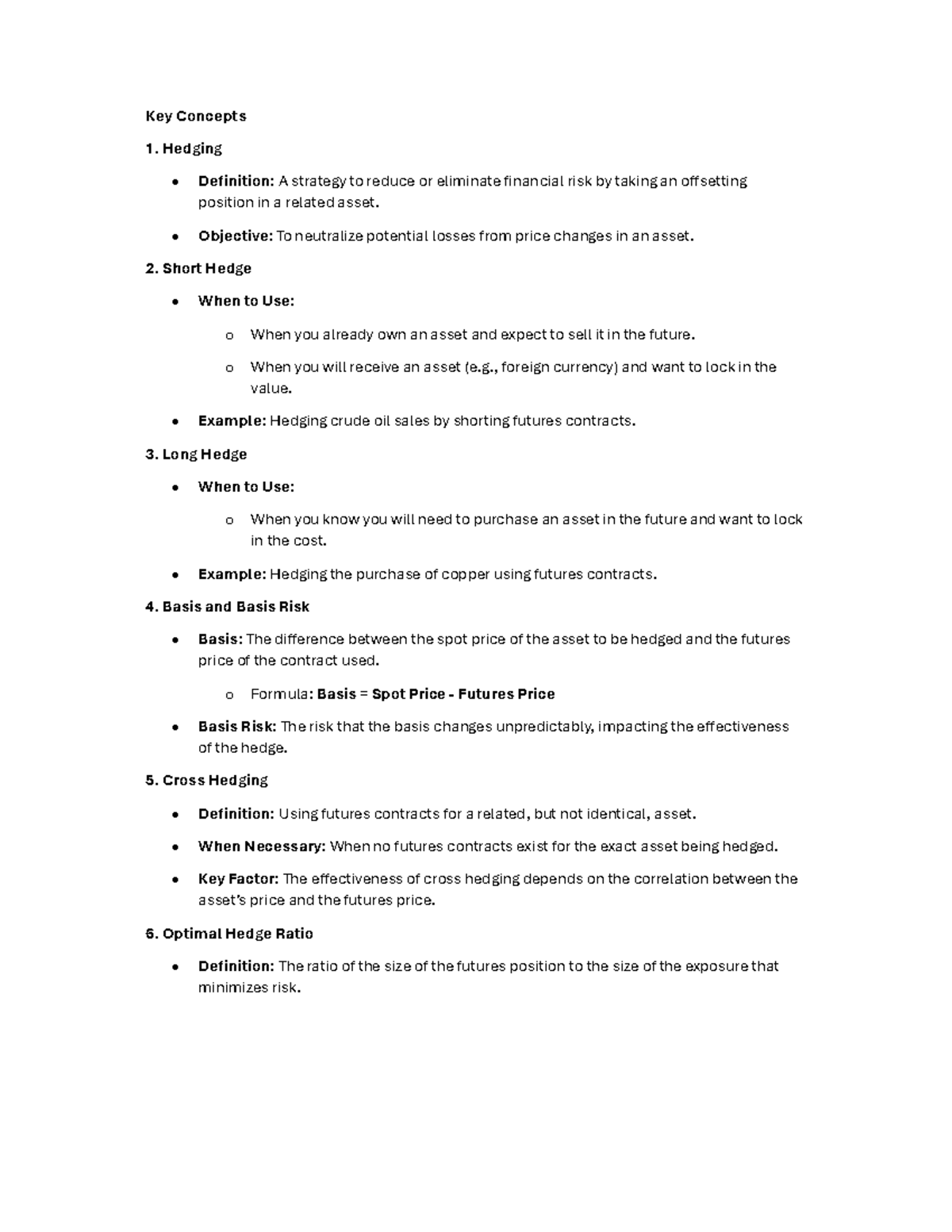 Finance 101: Week 2 Hedging Strategies Study Guide - Studocu