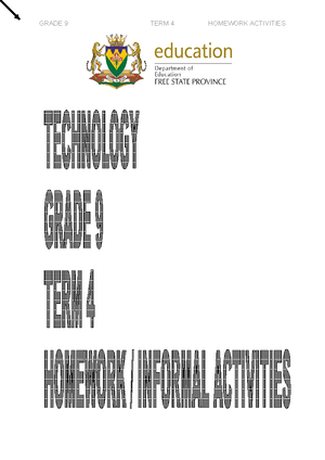 Grade 9 Technology TERM 1 - GRADE 9 TECHNOLOGY TERM 1 Line types are ...
