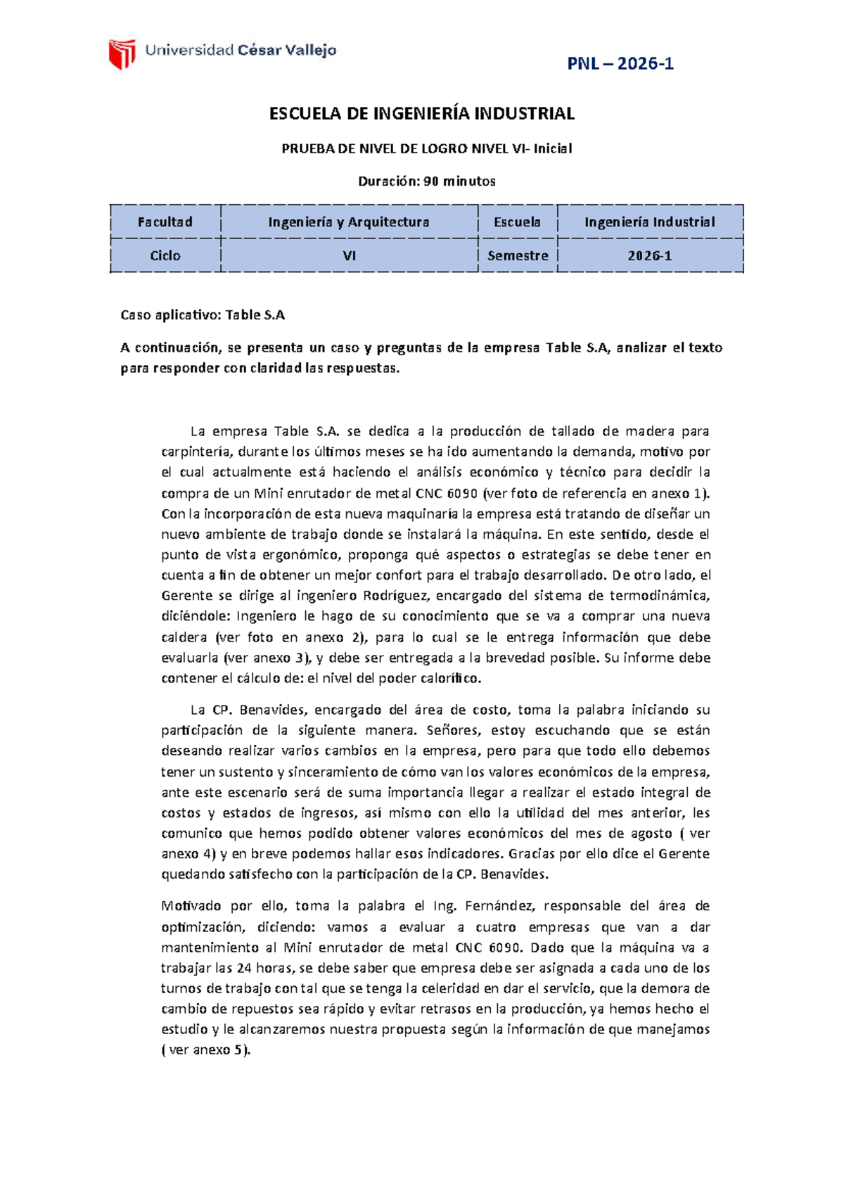 Cuestionario PNL II - Inicial - Prueba de Nivel de Logro - Document Preview