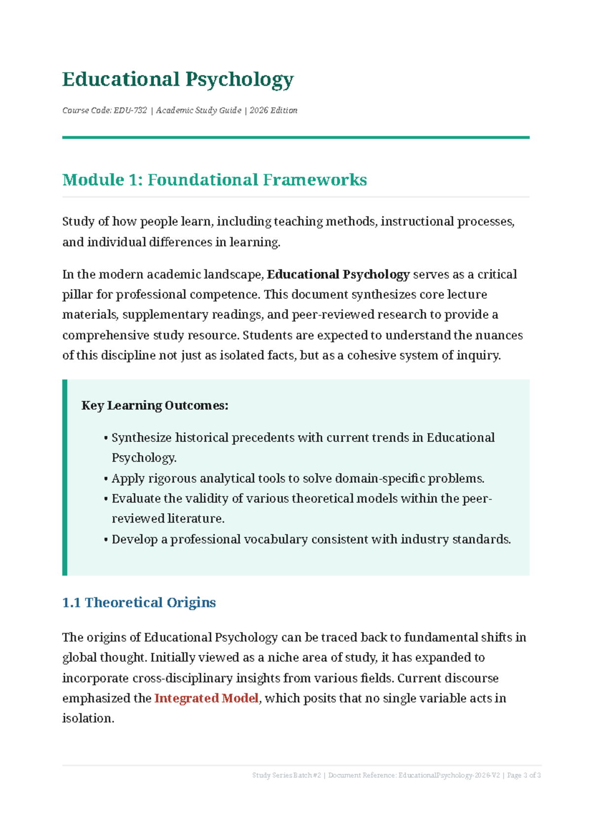 Educational Psychology Study Notes: Academic Guide 2026 Edition - Studocu