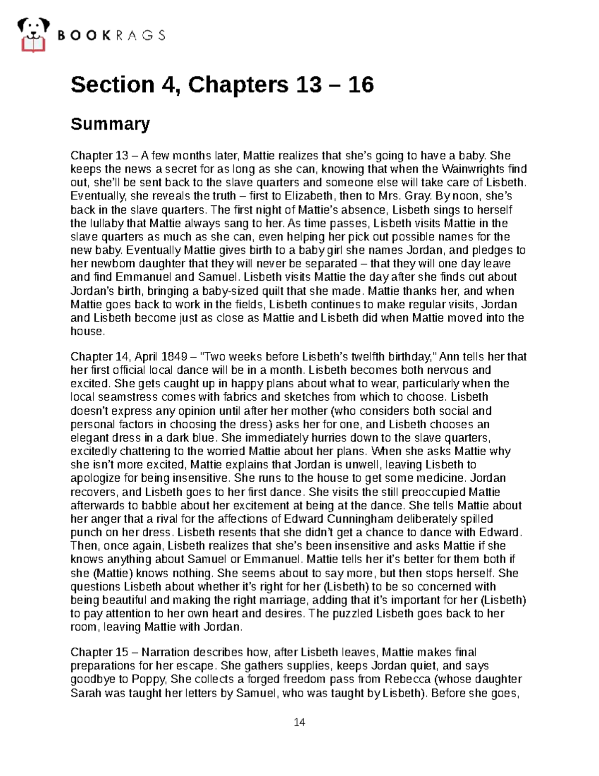 Yellow crocus study guide: summary of chapters 13-16 - Studocu