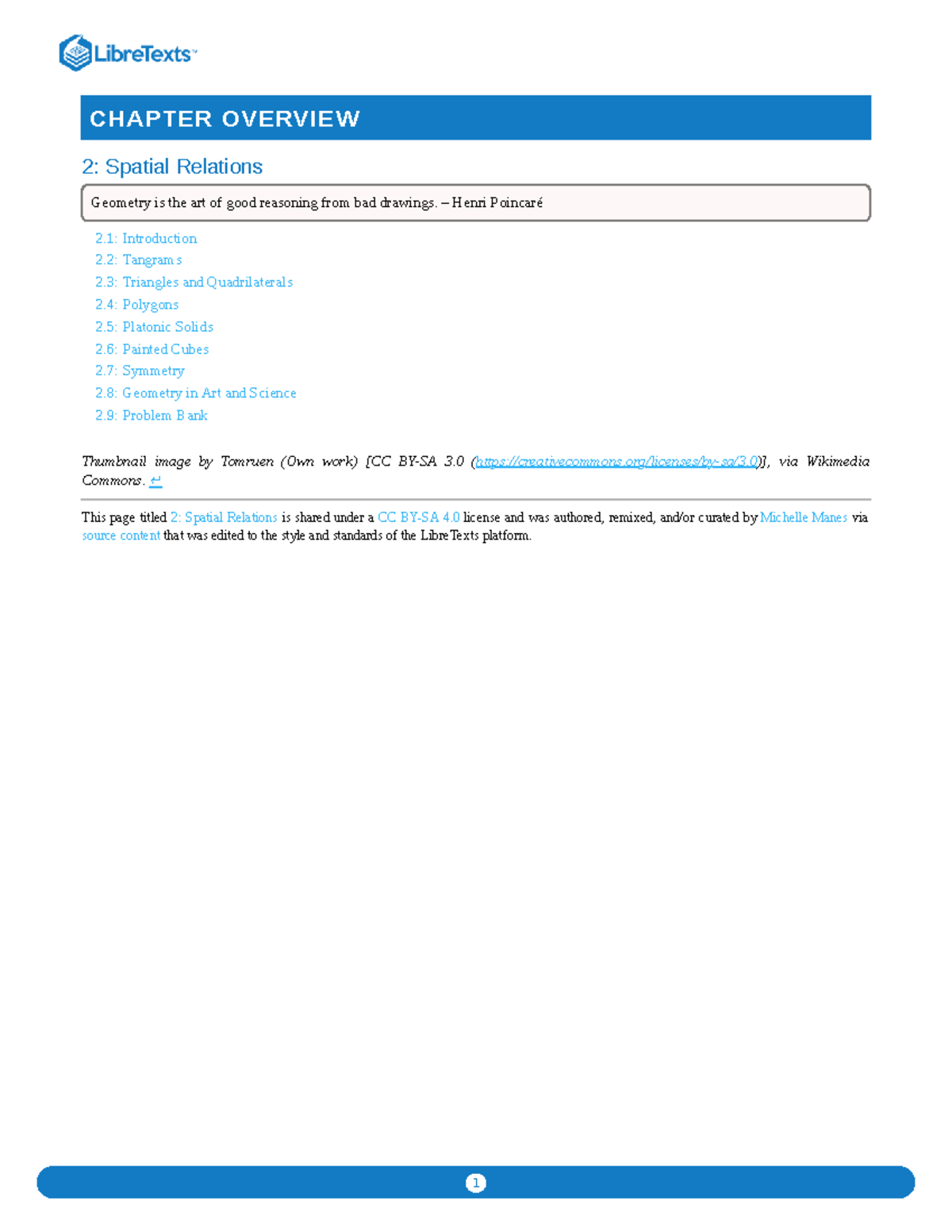 2 Spatial Relations - 1 CHAPTER OVERVIEW 2: Spatial Relations Geometry ...