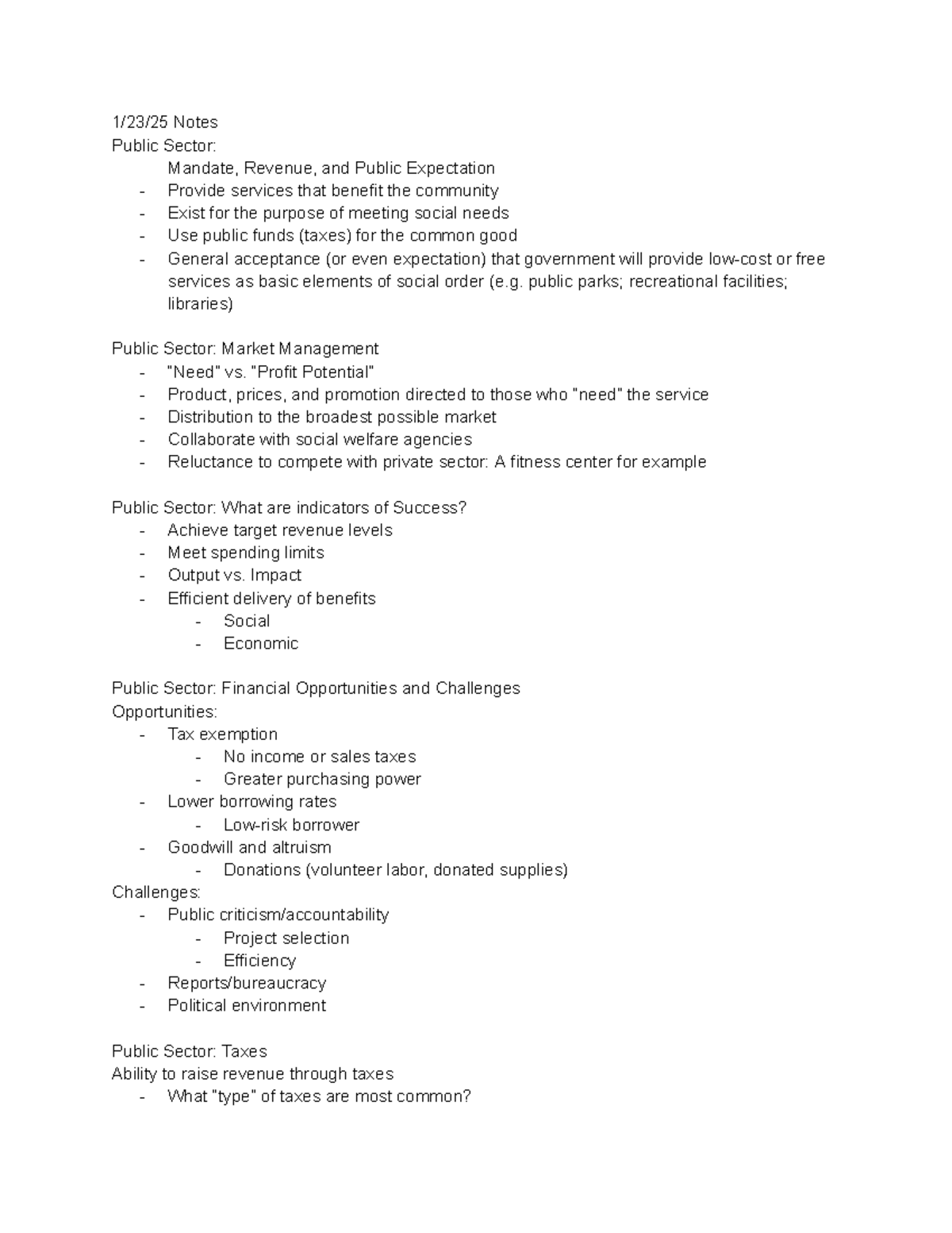 RST240 Final Exam Study Guide: Public Sector, Financial Management ...