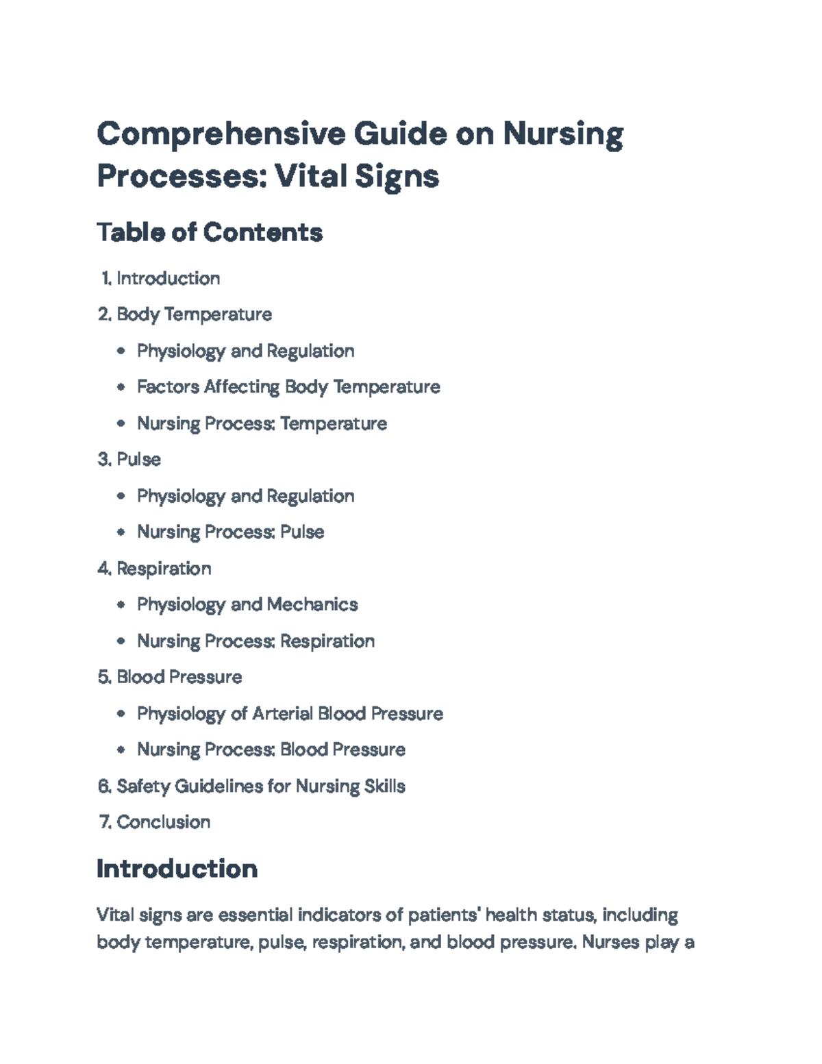 NUR 203: Comprehensive Guide to Nursing Processes & Vital Signs ...