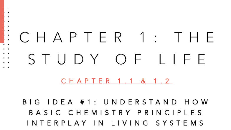 BIO 101: Chapter 1 - The Study of Life and Scientific Method - Studocu