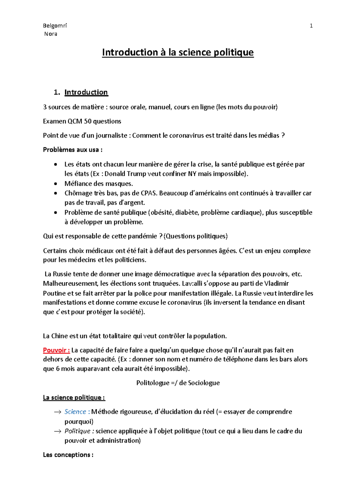 Sciences Politiques - Cours 1 à 4: Notes et Concepts Essentiels - Studocu